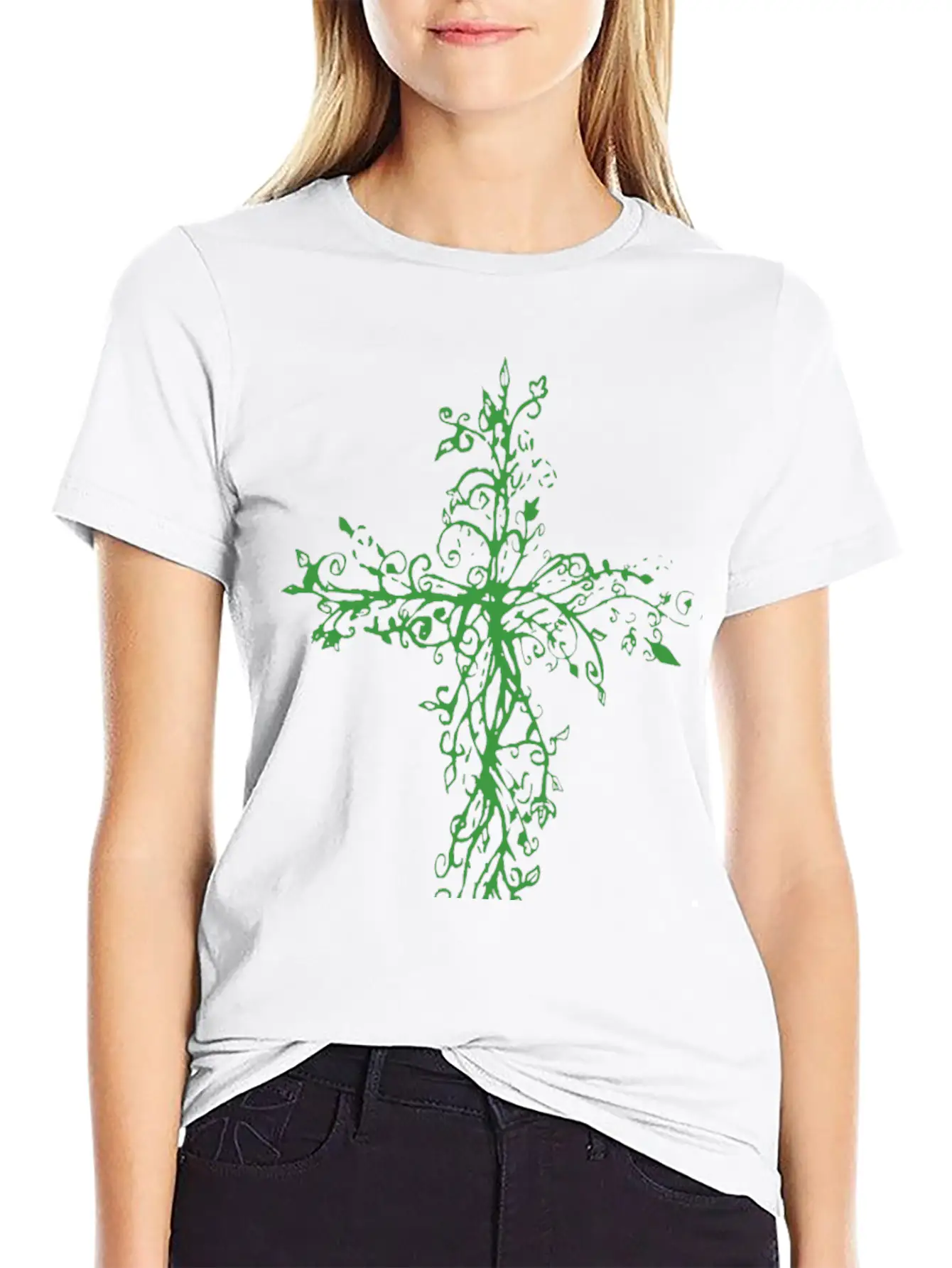 Vine Cross Lightweight Cotton T-Shirt – Daily Comfort Graphic Shirt