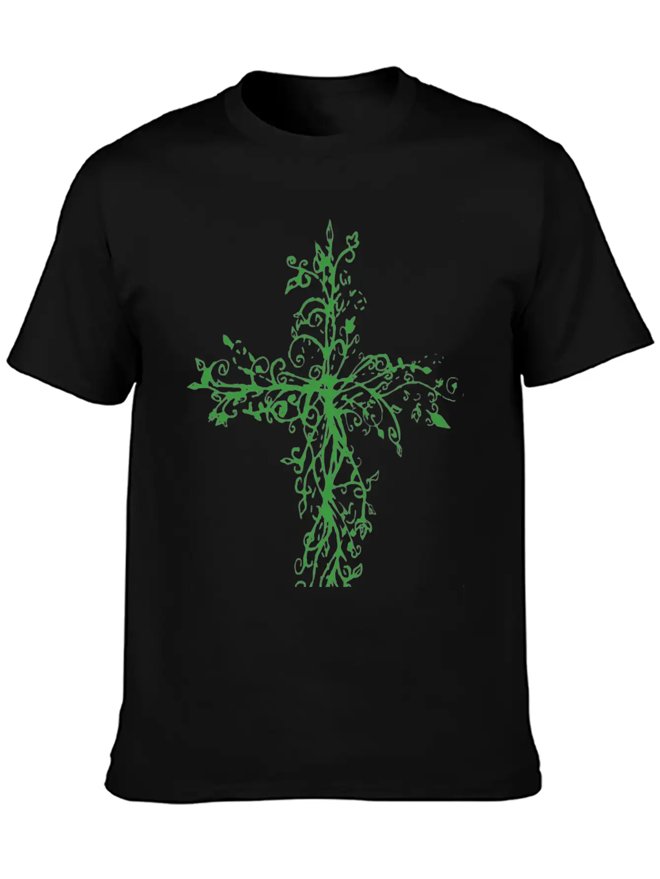 Vine Cross Lightweight Cotton T-Shirt – Daily Comfort Graphic Shirt