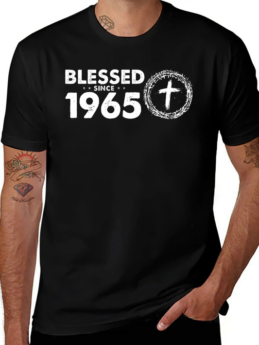 Vintage 59th Birthday - Blessed Since 1965 By Basic Graphic T-Shirt – Daily Comfort In Soft Cotton