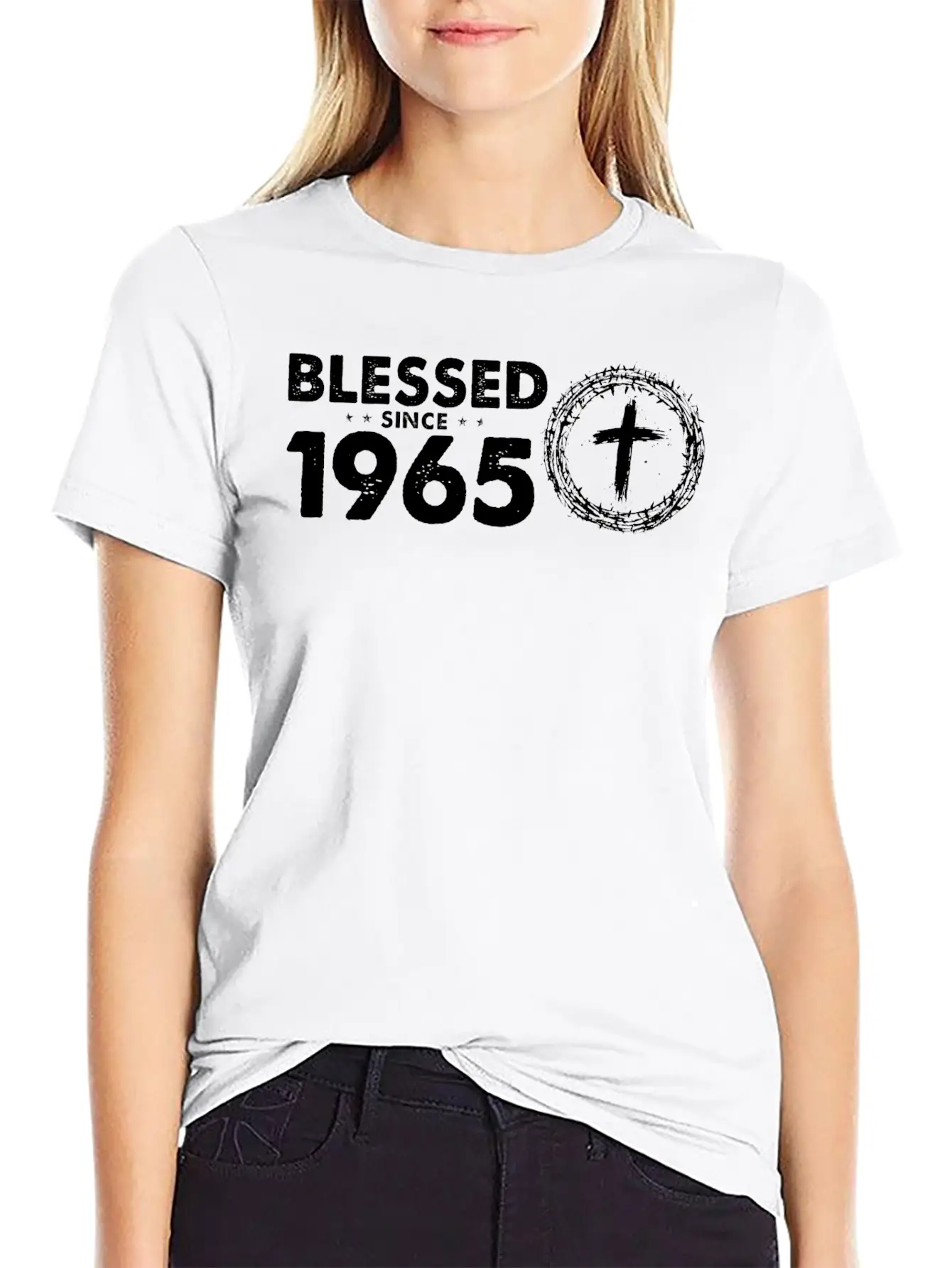 Vintage 59th Birthday - Blessed Since 1965 By Basic Graphic T-Shirt – Daily Comfort In Soft Cotton