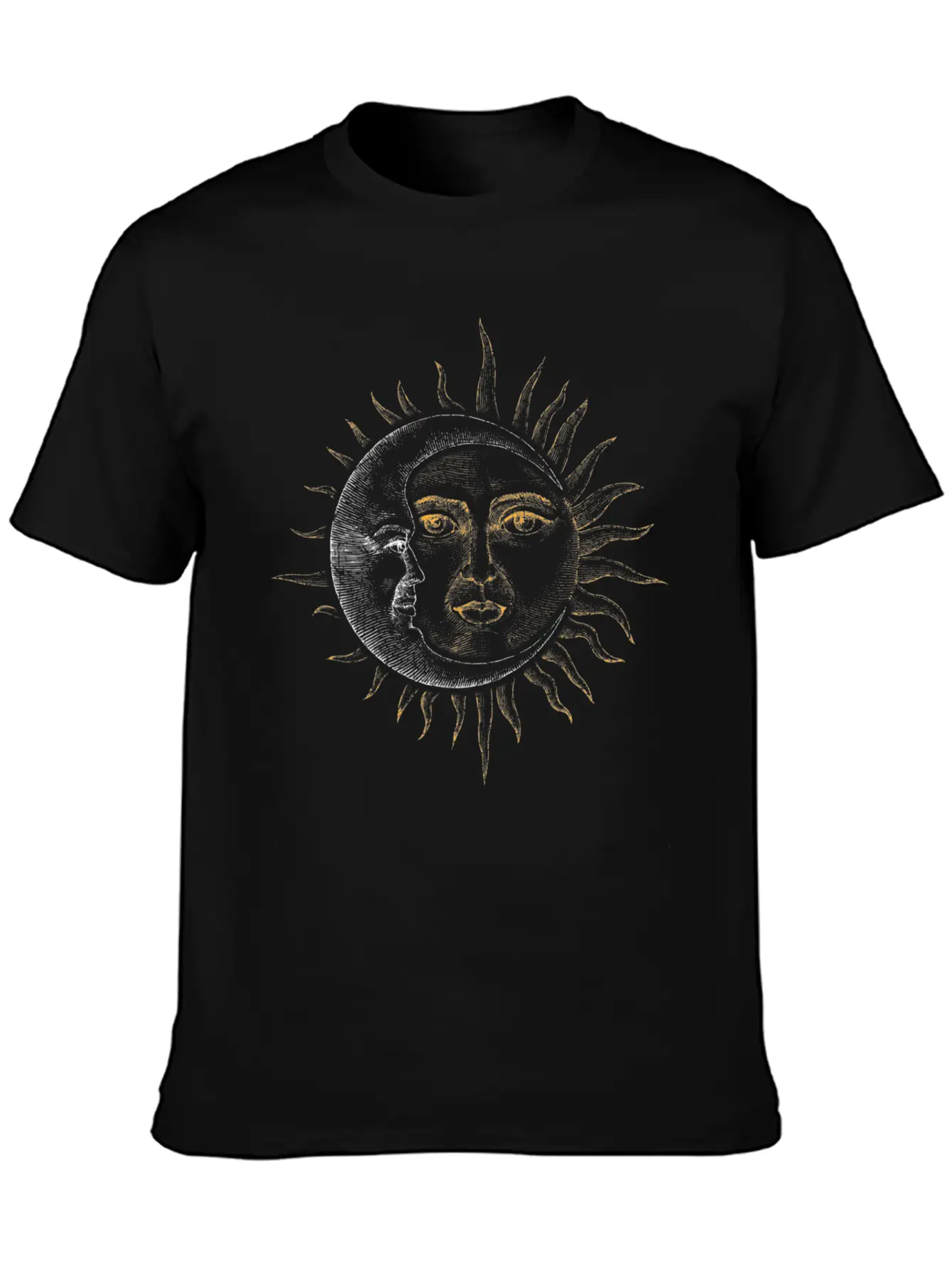 Vintage Astronomy Stars Sun Moon Basic Graphic T-Shirt – Daily Comfort In Soft Cotton