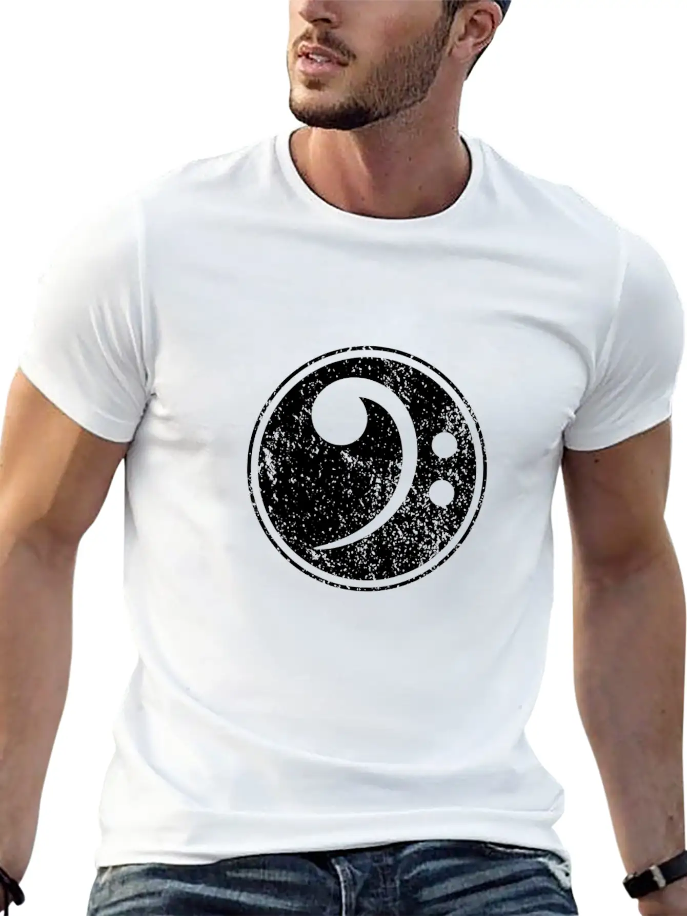 Vintage Bass Clef Bassist Bass Player Musician Ess Unisex Casual T-Shirt – Clean Design For Daily Comfort