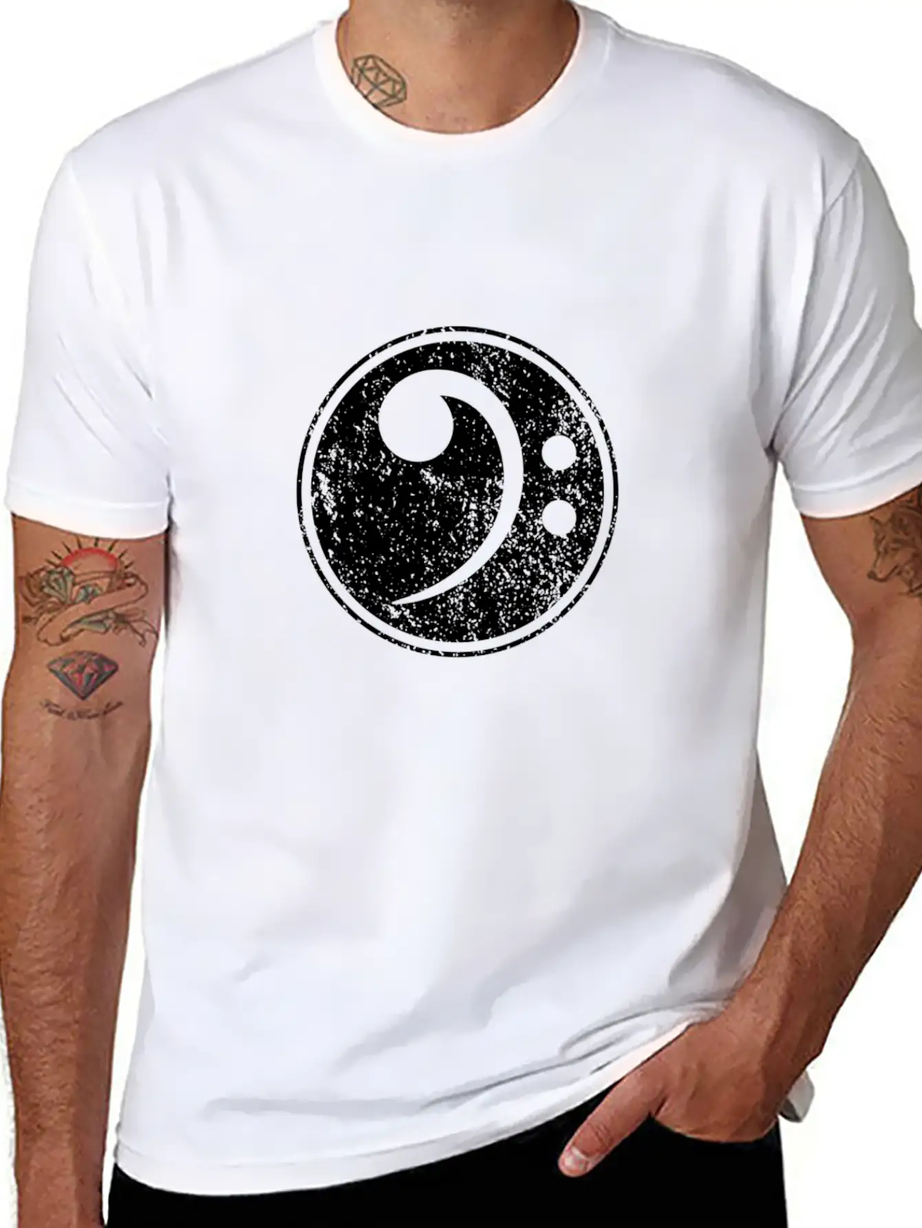 Vintage Bass Clef Bassist Bass Player Musician Ess Unisex Casual T-Shirt – Clean Design For Daily Comfort