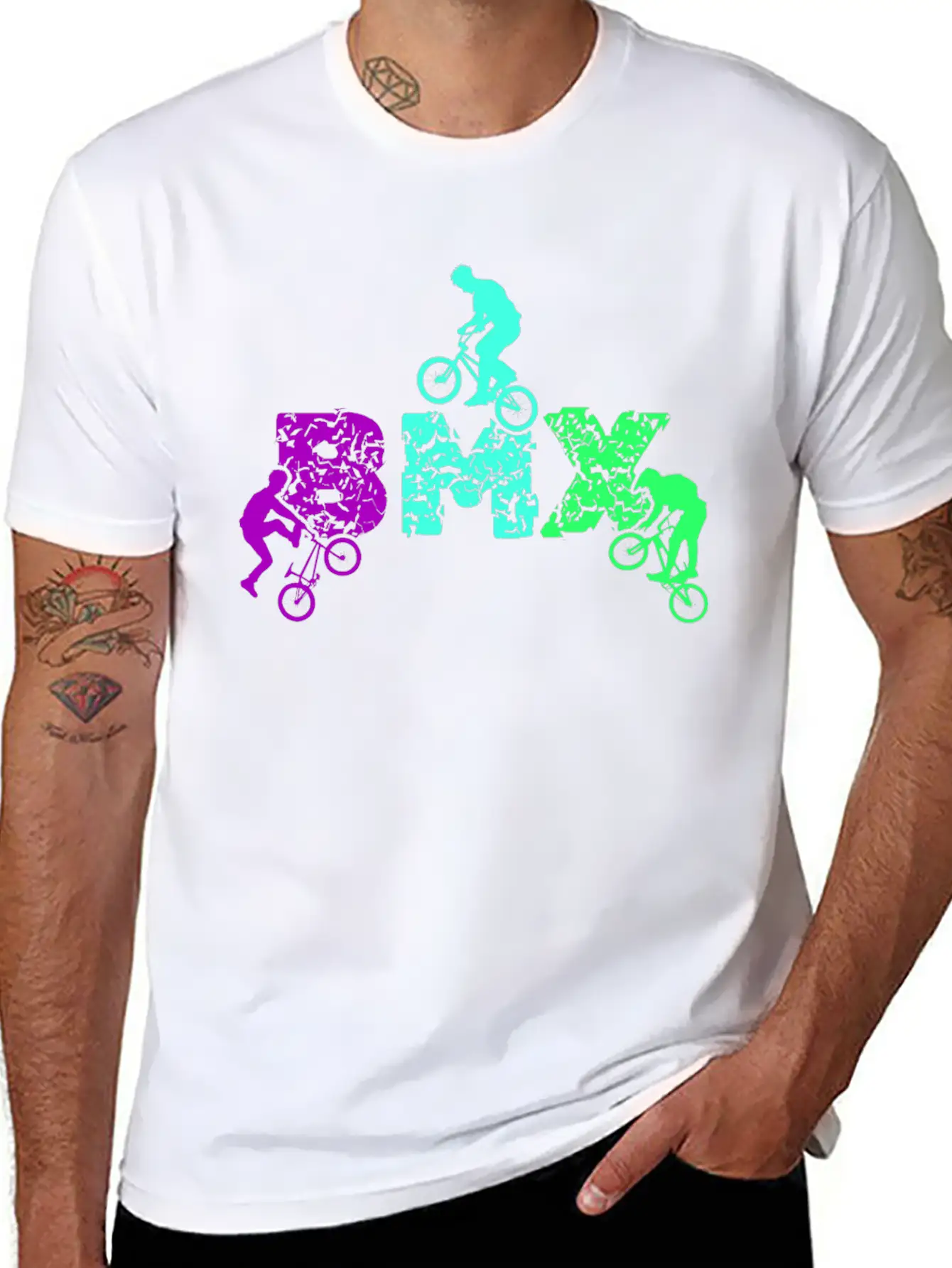 Vintage Bike Outfit, Bicycle Urban Freestyle BMX Relaxed Everyday Tee – Lightweight And Durable Cotton