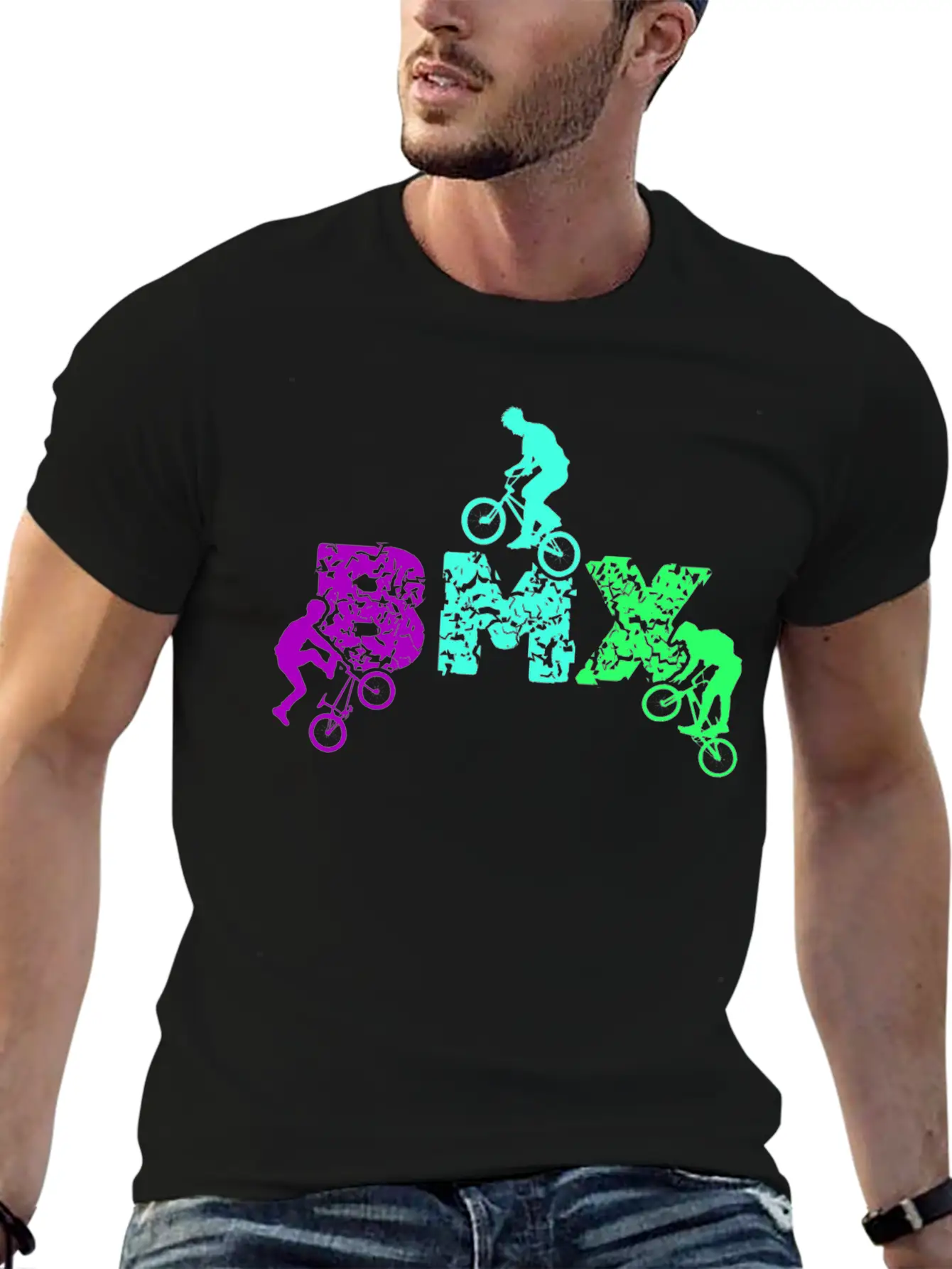 Vintage Bike Outfit, Bicycle Urban Freestyle BMX Relaxed Everyday Tee – Lightweight And Durable Cotton