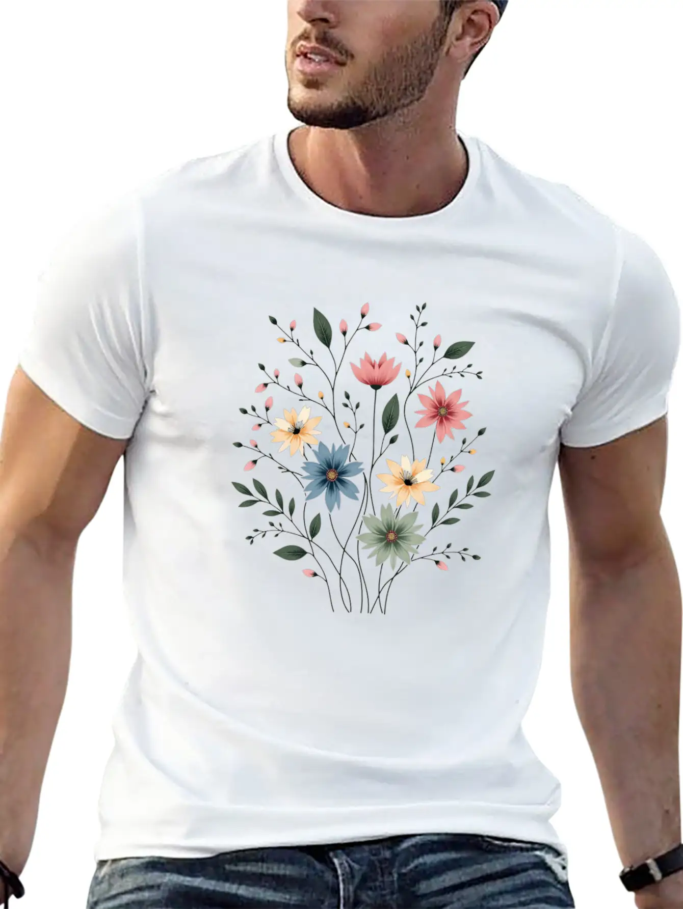 Vintage Bloom Trend Unisex Casual T-Shirt – Clean Design For Daily Comfort