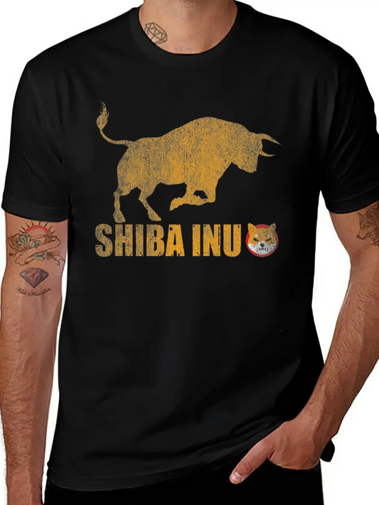 Vintage Bull Market Shiba Inu Coin Crypto Token Stylish Everyday T-Shirt – Unisex Basic Cotton Tee