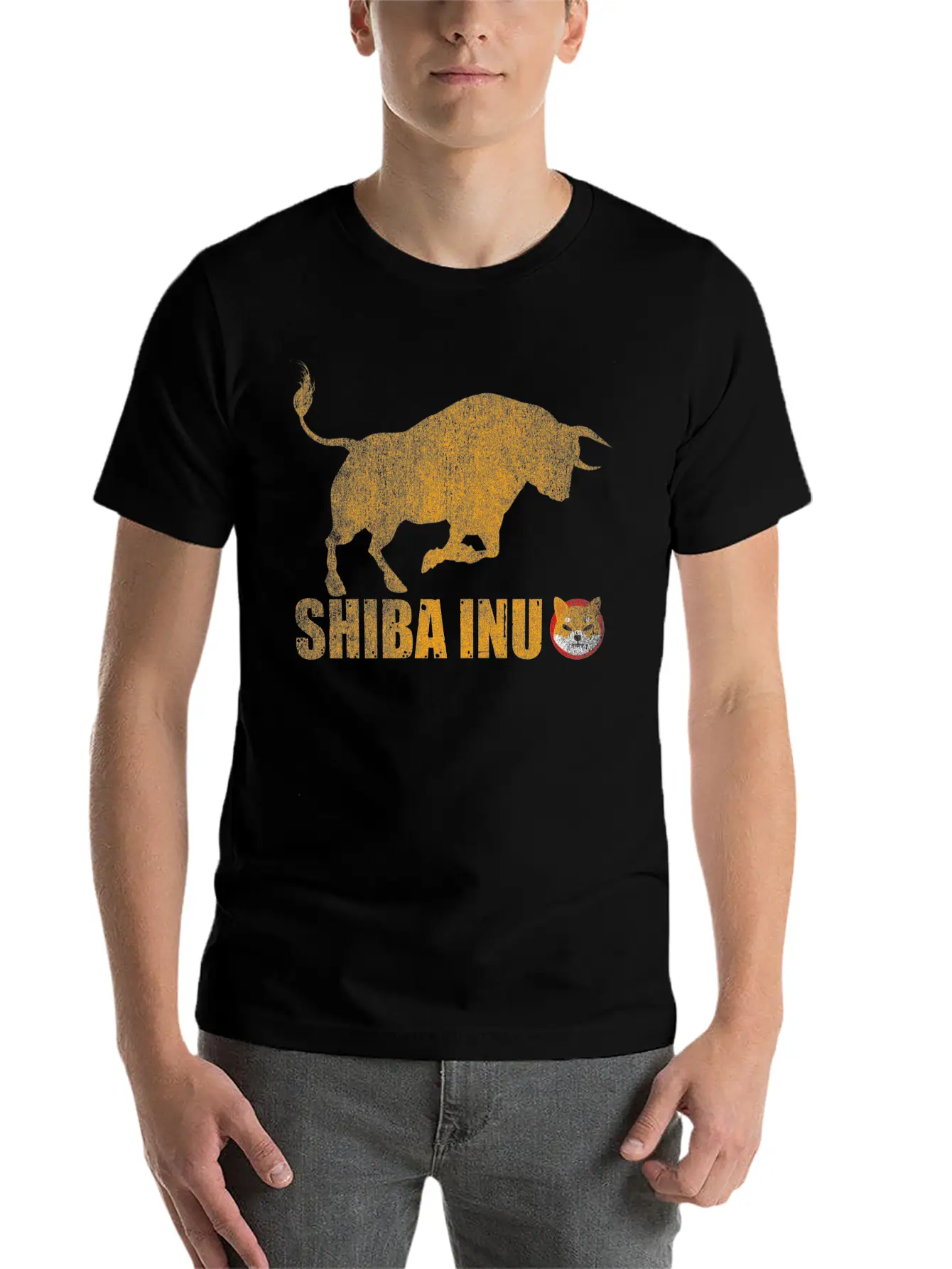 Vintage Bull Market Shiba Inu Coin Crypto Token Stylish Everyday T-Shirt – Unisex Basic Cotton Tee