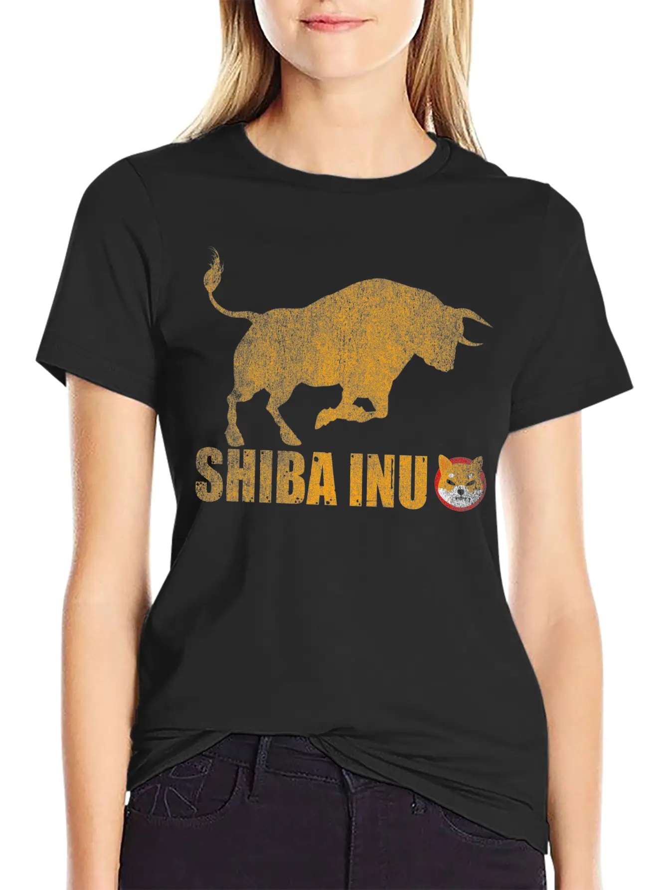 Vintage Bull Market Shiba Inu Coin Crypto Token Stylish Everyday T-Shirt – Unisex Basic Cotton Tee