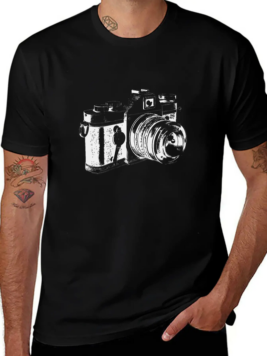 Vintage Camera Photography Essential Cotton Tee For Daily Outfits – Unisex Style