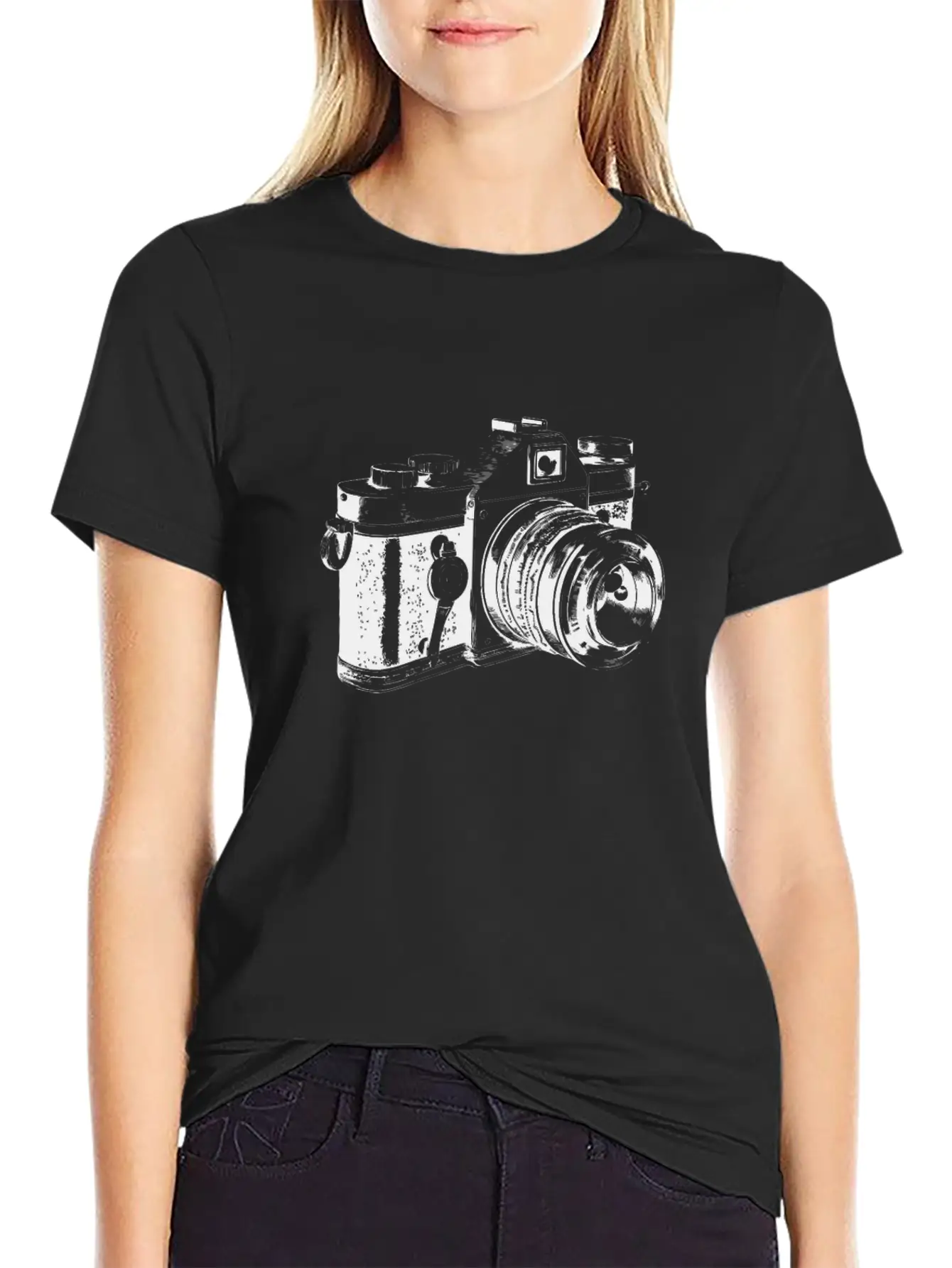 Vintage Camera Photography Essential Cotton Tee For Daily Outfits – Unisex Style