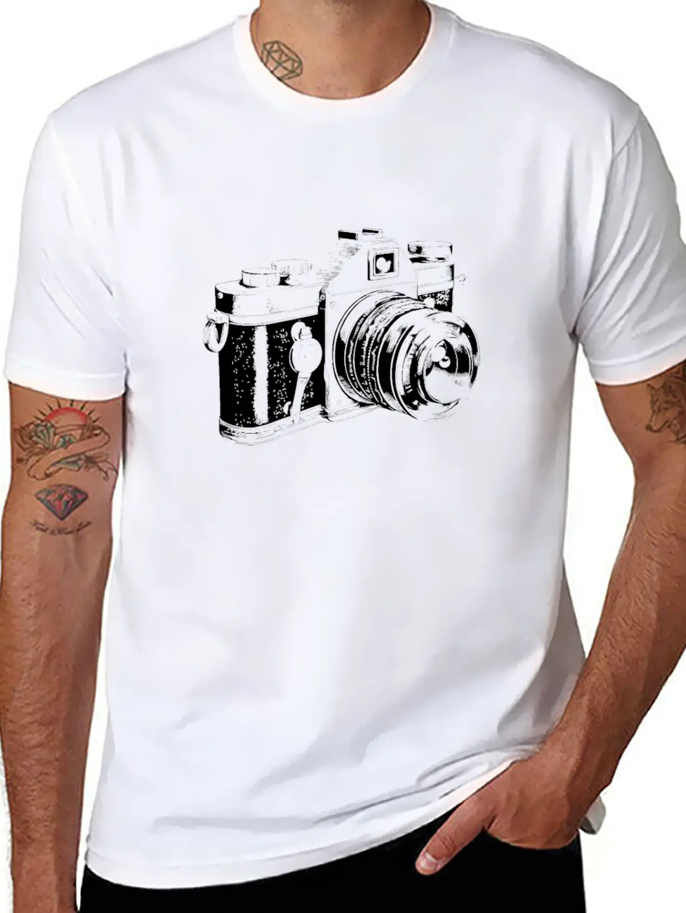 Vintage Camera Photography Essential Cotton Tee For Daily Outfits – Unisex Style