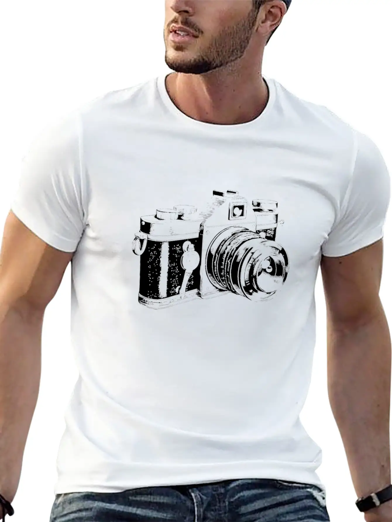 Vintage Camera Photography Essential Cotton Tee For Daily Outfits – Unisex Style