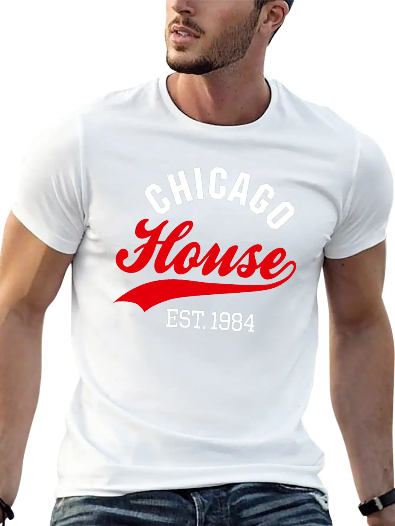 Vintage Chicago House Est. 1984 House Music Party Modern Fit Casual T-Shirt – Clean And Versatile Design