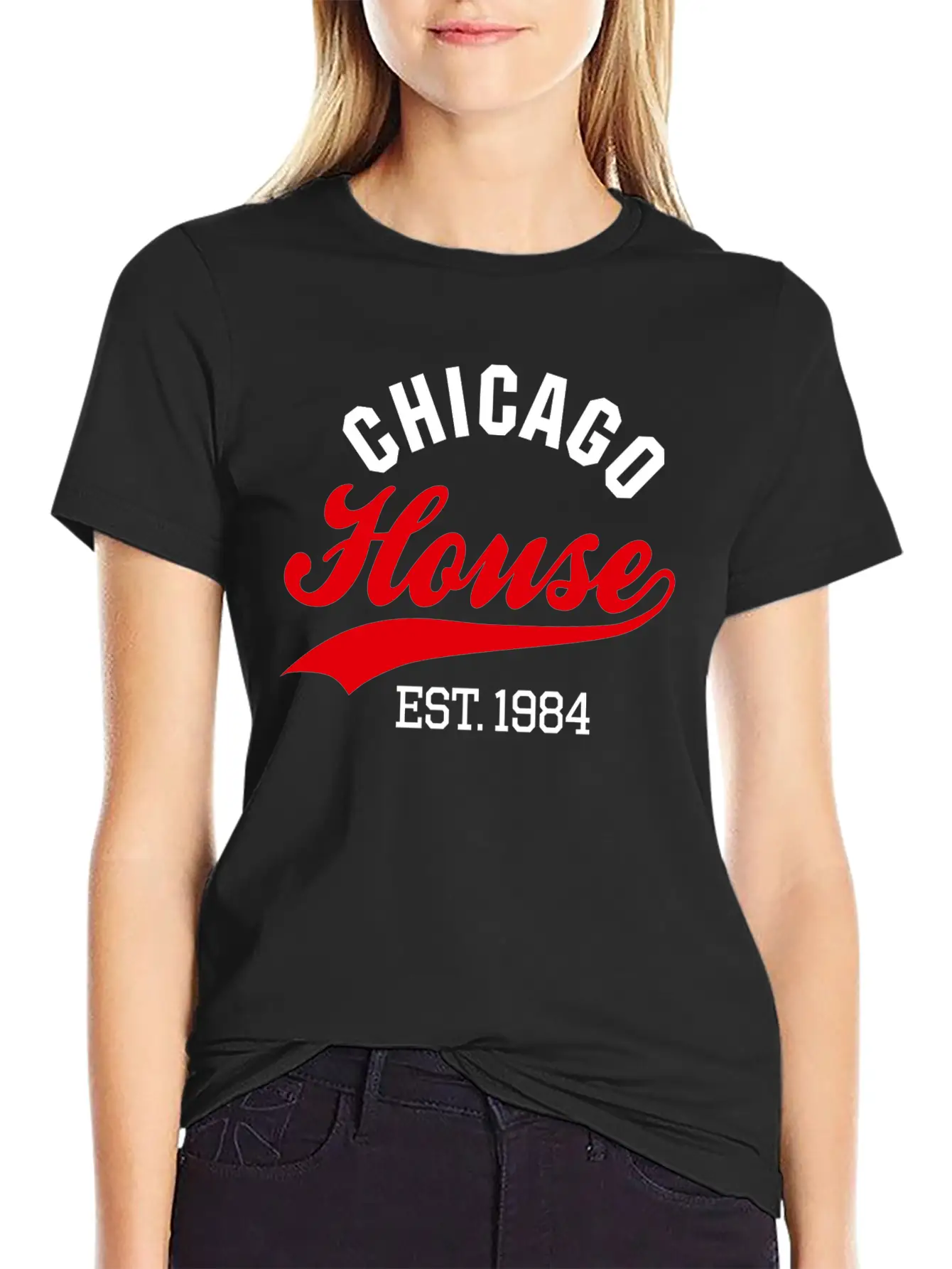 Vintage Chicago House Est. 1984 House Music Party Modern Fit Casual T-Shirt – Clean And Versatile Design