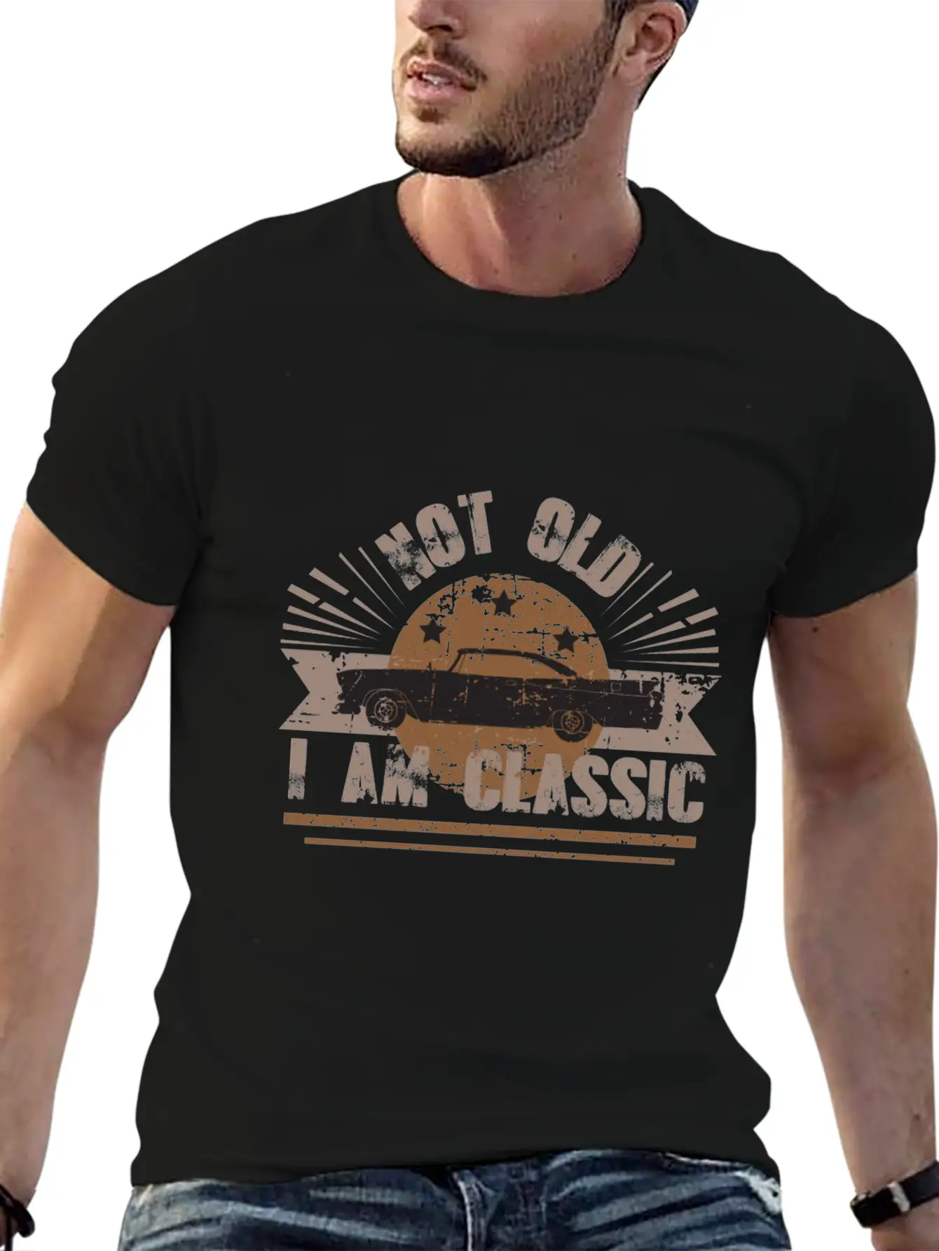Vintage Classic Cars , Not Old - I Am Classic Modern Fit Casual T-Shirt – Clean And Versatile Design