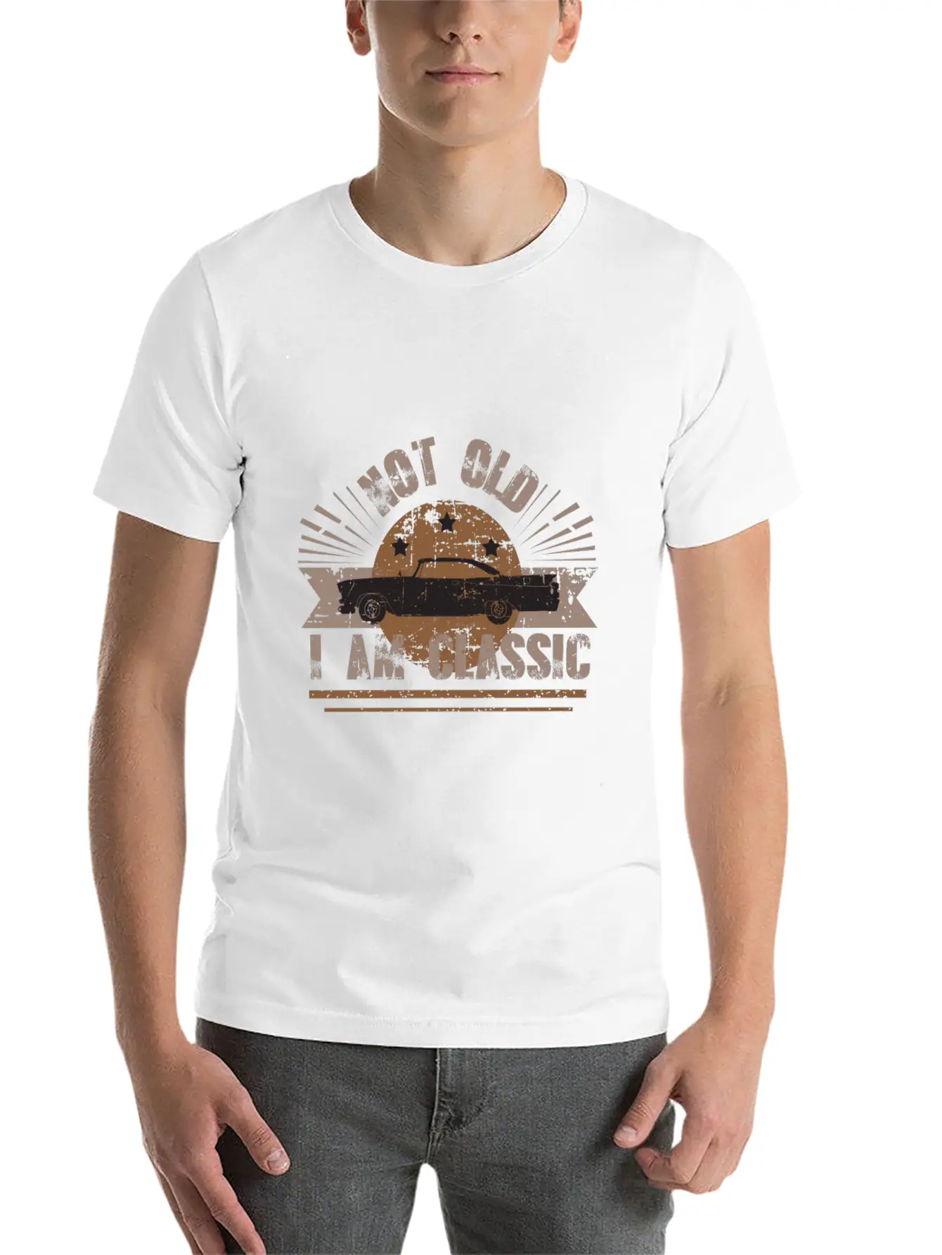Vintage Classic Cars , Not Old - I Am Classic Modern Fit Casual T-Shirt – Clean And Versatile Design