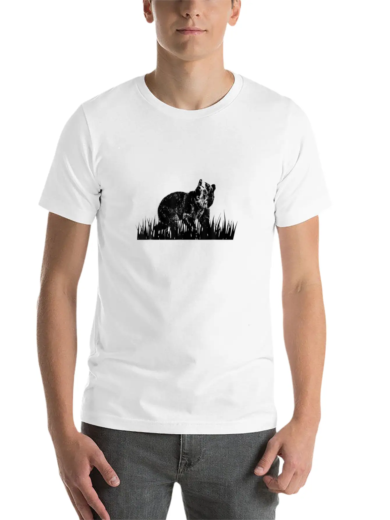 Vintage Graphic Hunter Hunt Black Brown Bear Grizz Modern Fit Casual T-Shirt – Clean And Versatile Design