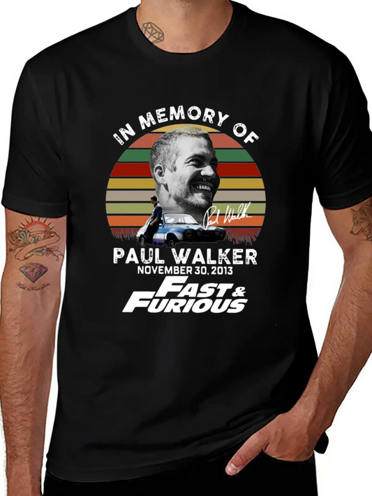 Vintage In Memory Of Paul Walker November 30 Stylish Everyday T-Shirt – Unisex Basic Cotton Tee