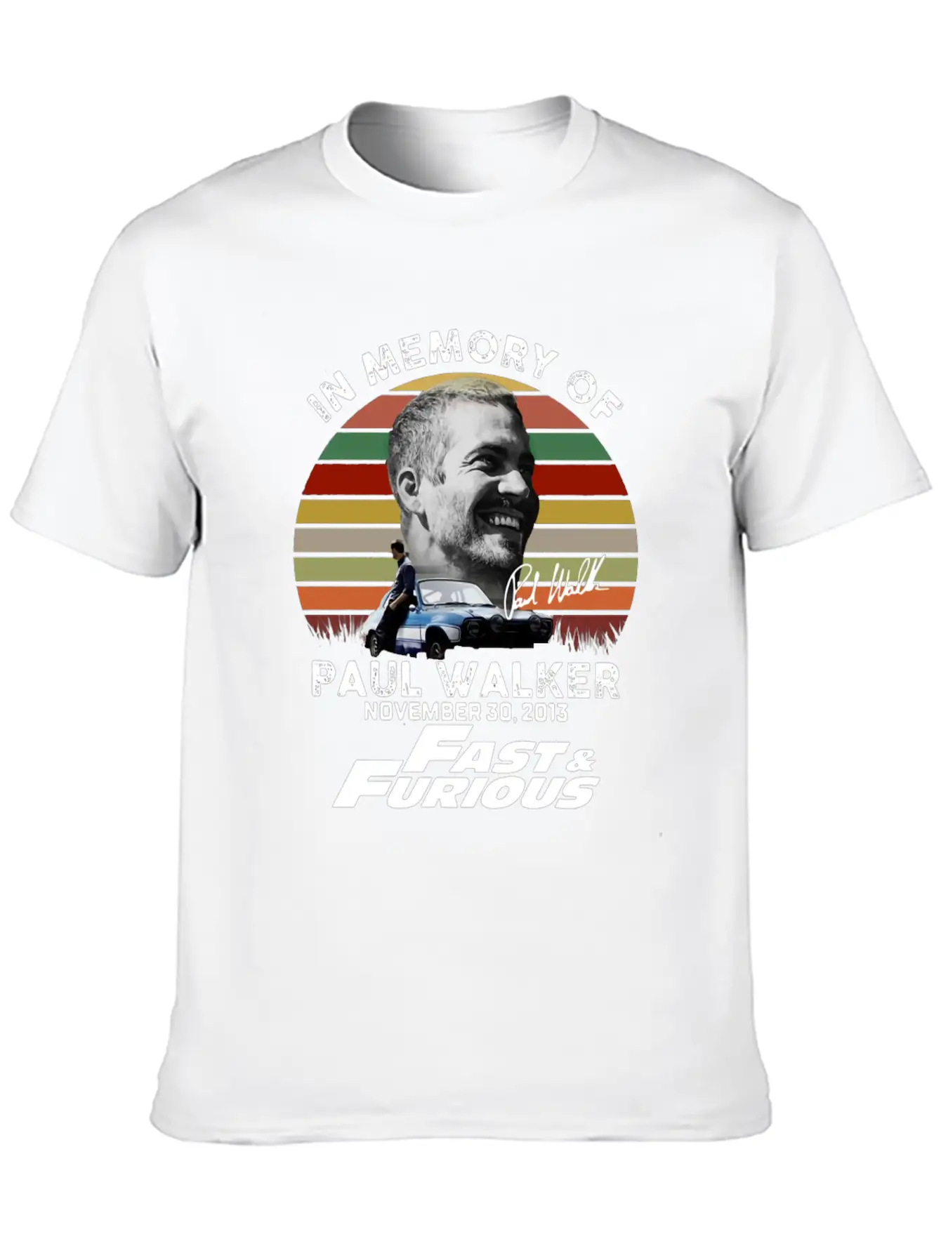 Vintage In Memory Of Paul Walker November 30 Stylish Everyday T-Shirt – Unisex Basic Cotton Tee