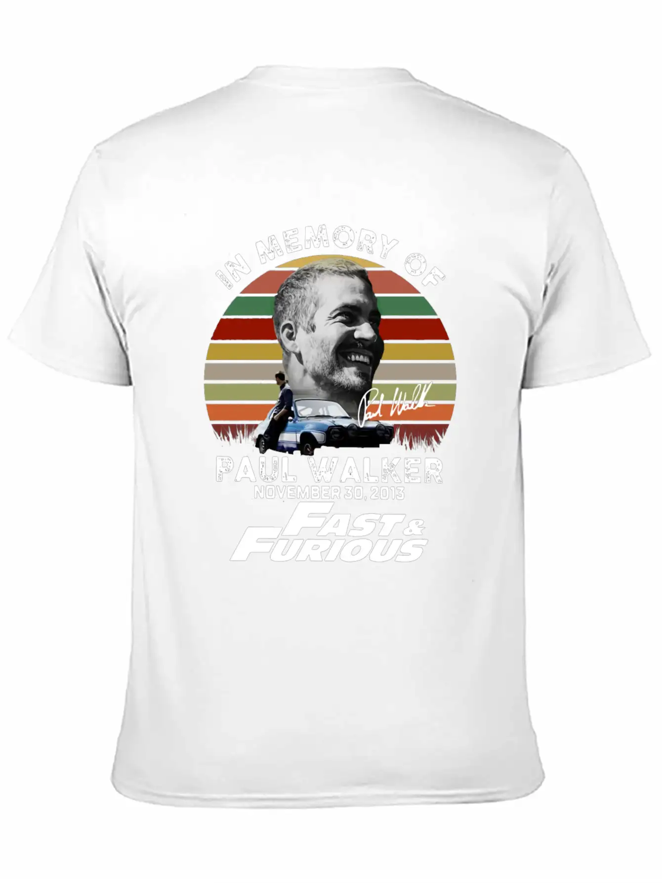 Vintage In Memory Of Paul Walker November 30 Stylish Everyday T-Shirt – Unisex Basic Cotton Tee