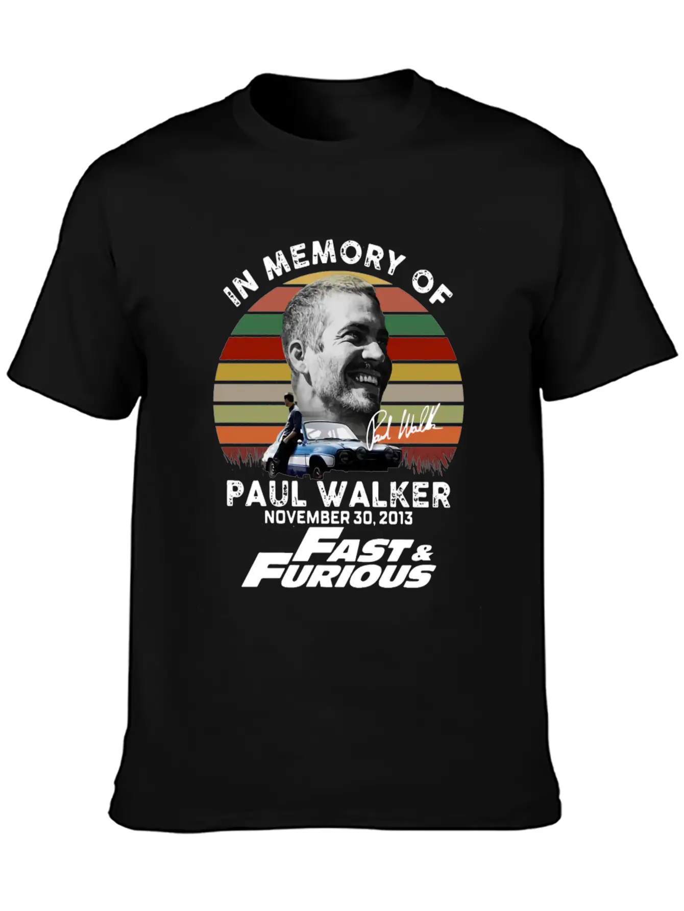 Vintage In Memory Of Paul Walker November 30 Stylish Everyday T-Shirt – Unisex Basic Cotton Tee