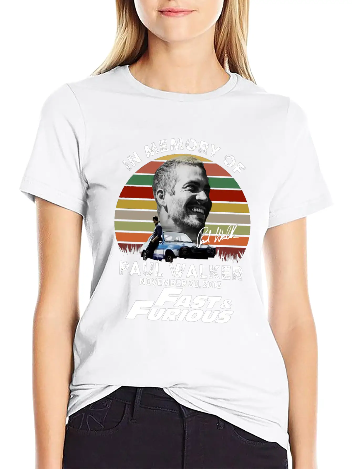 Vintage In Memory Of Paul Walker November 30 Stylish Everyday T-Shirt – Unisex Basic Cotton Tee