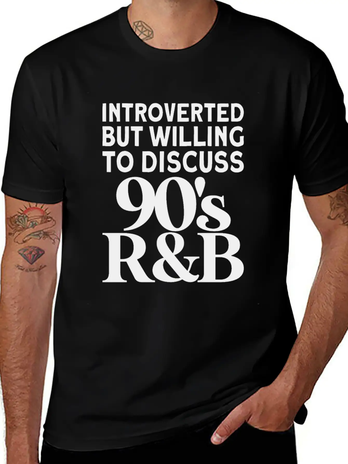 Vintage Introverted But Willing To Discuss 90s Rnb Modern Fit Casual T-Shirt – Clean And Versatile Design