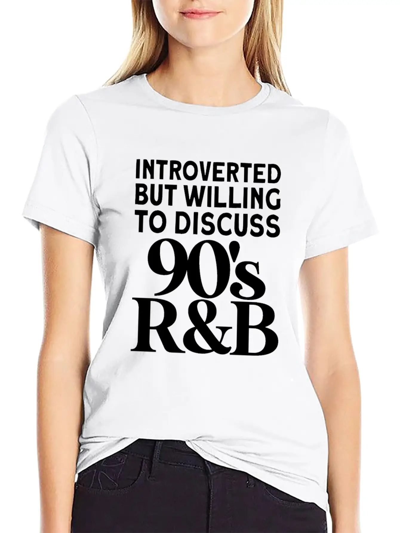 Vintage Introverted But Willing To Discuss 90s Rnb Modern Fit Casual T-Shirt – Clean And Versatile Design