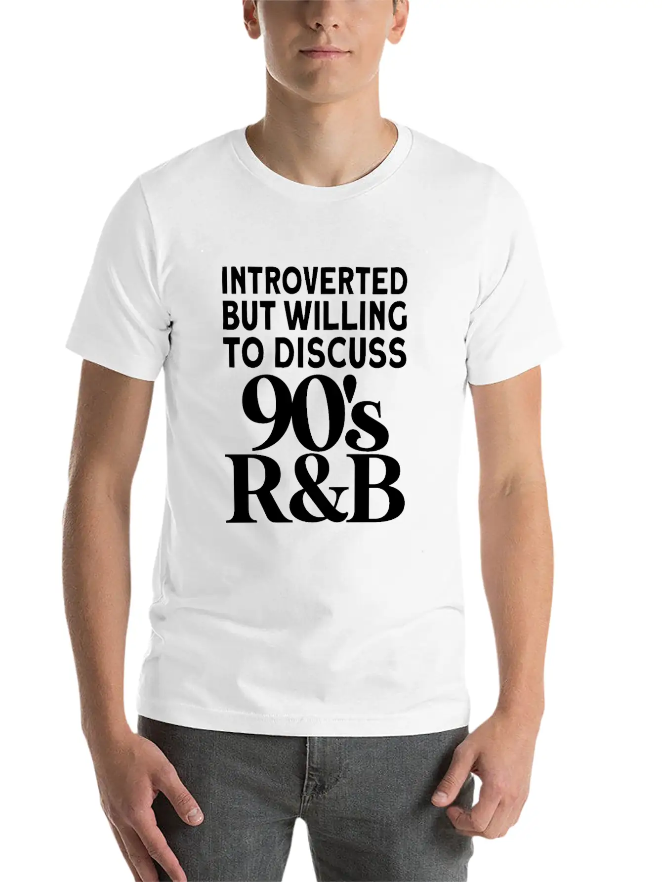 Vintage Introverted But Willing To Discuss 90s Rnb Modern Fit Casual T-Shirt – Clean And Versatile Design