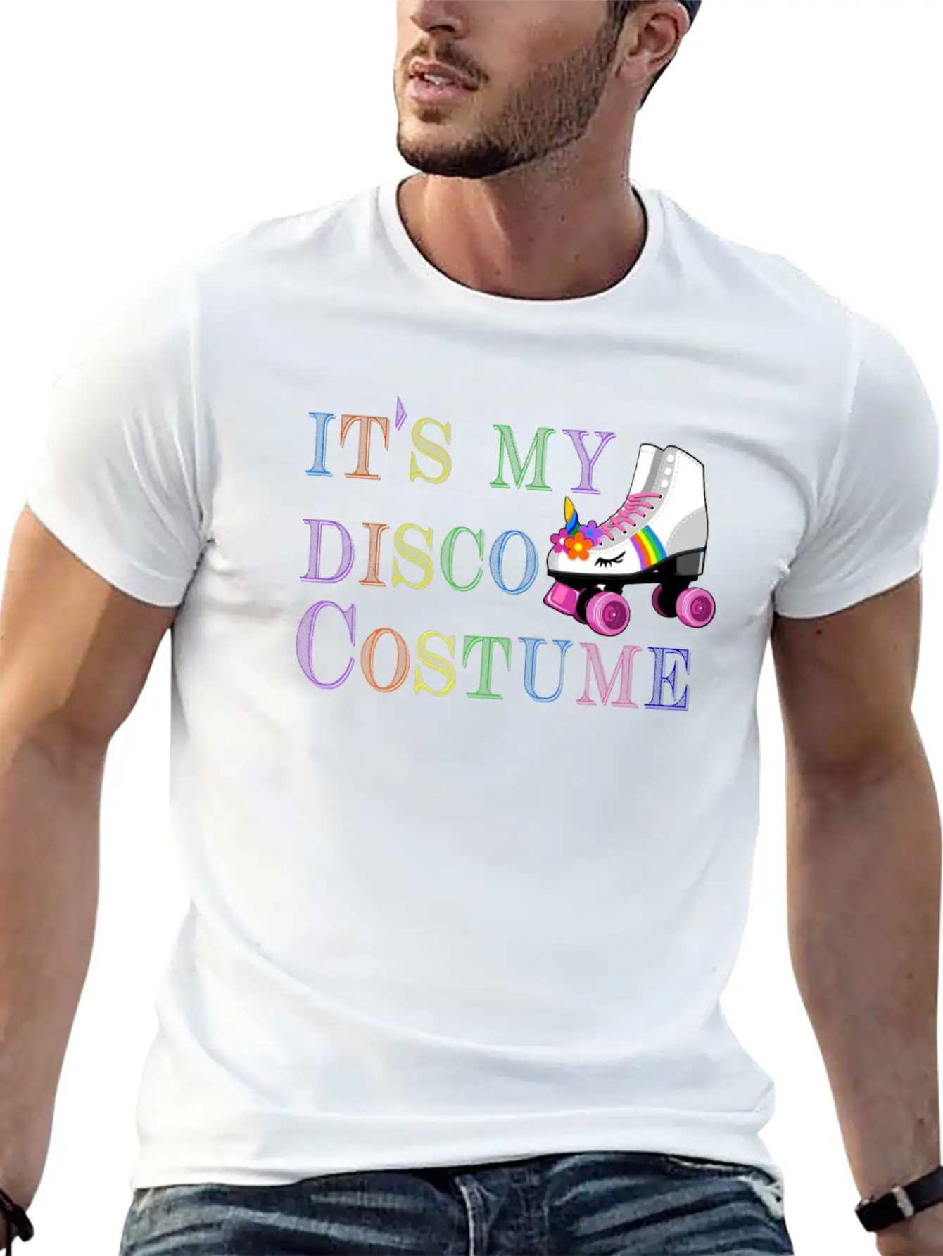 Vintage Its My Disco Costume 80'Retro Themed Desig Lightweight Cotton T-Shirt – Daily Comfort Graphic Shirt