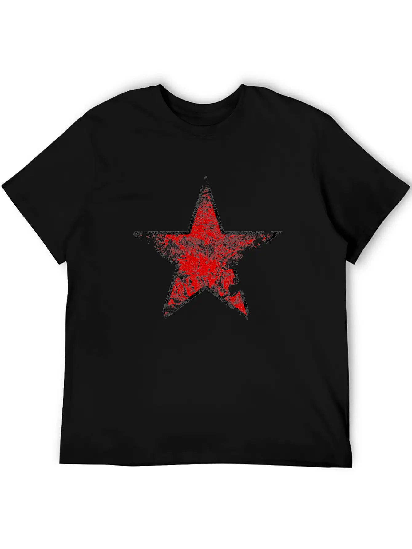 Vintage Looking Red Star Lightweight Cotton T-Shirt – Daily Comfort Graphic Shirt
