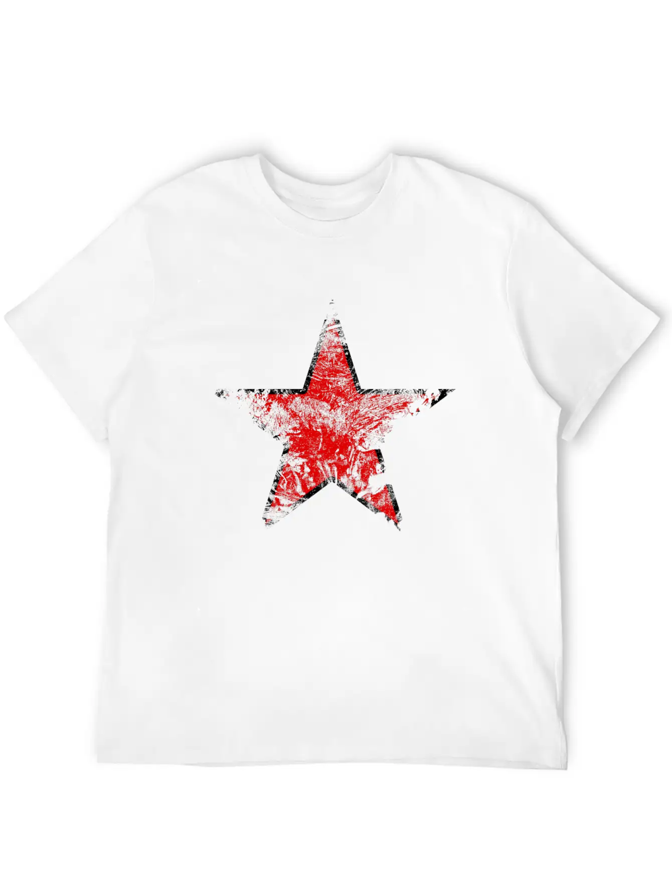 Vintage Looking Red Star Lightweight Cotton T-Shirt – Daily Comfort Graphic Shirt