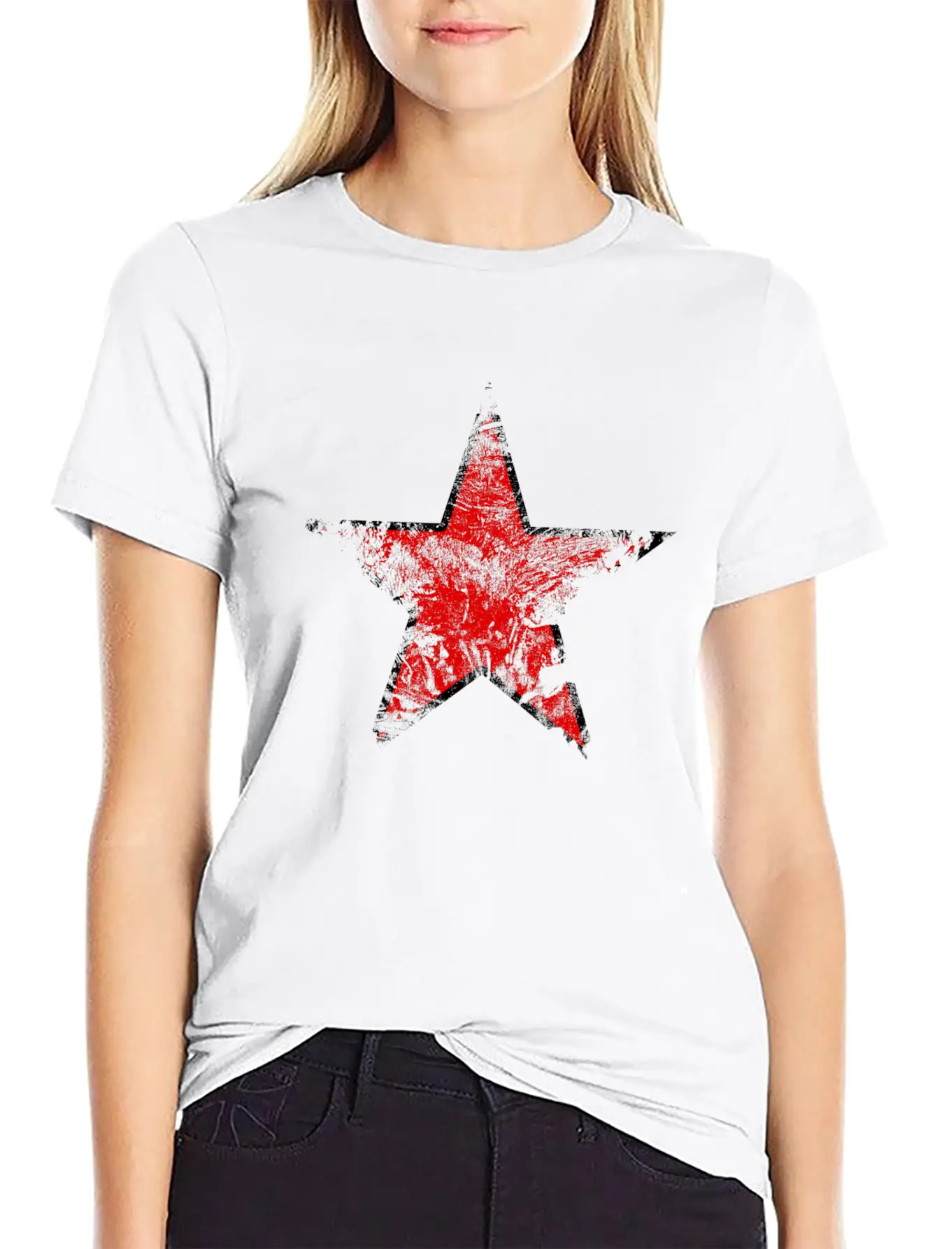 Vintage Looking Red Star Lightweight Cotton T-Shirt – Daily Comfort Graphic Shirt
