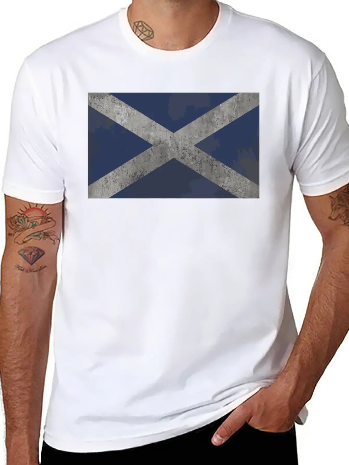 Vintage Scotland Flag Modern Fit Casual T-Shirt ��� Clean And Versatile Design