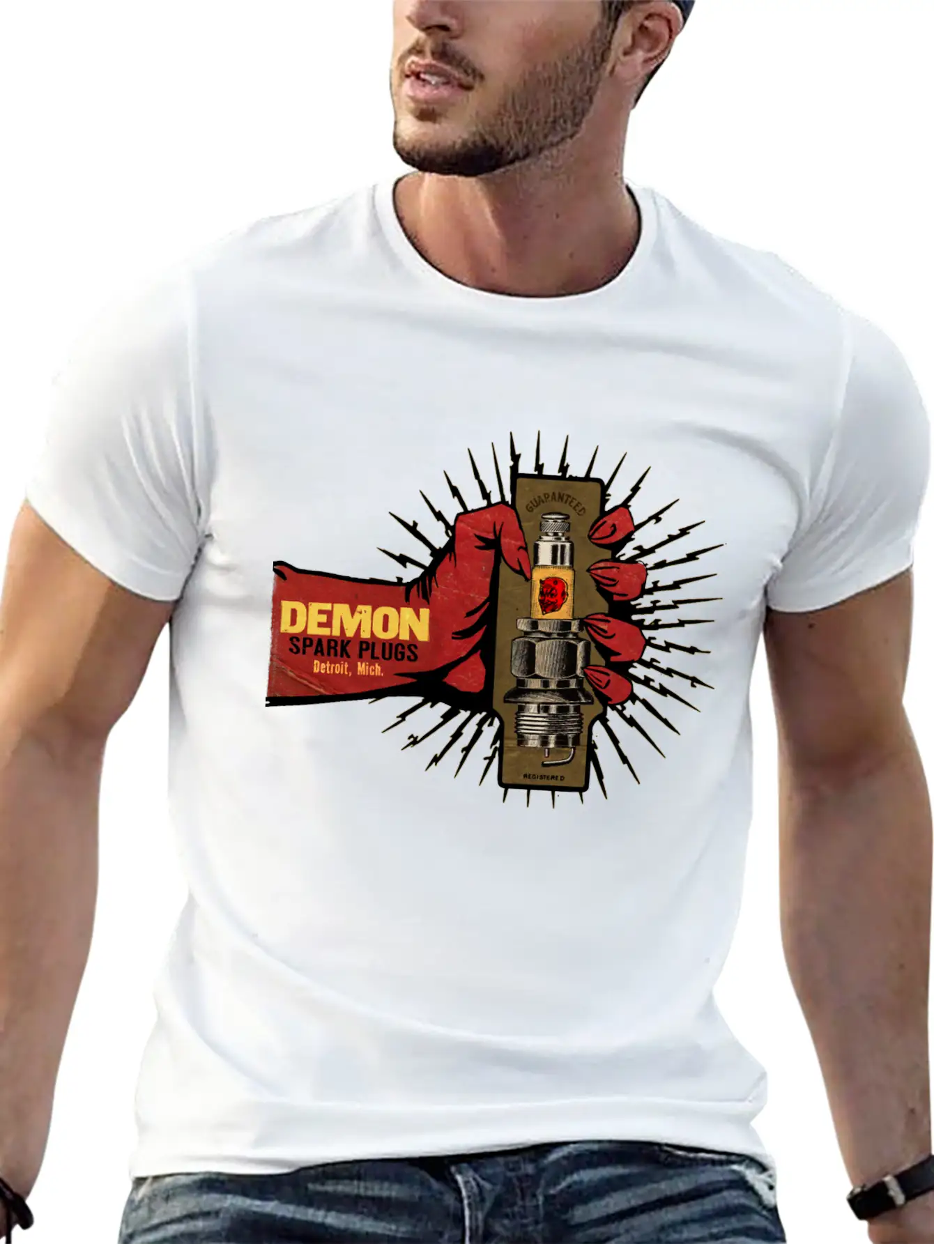 Vintage Spark Plug Ad Basic Graphic T-Shirt – Daily Comfort In Soft Cotton