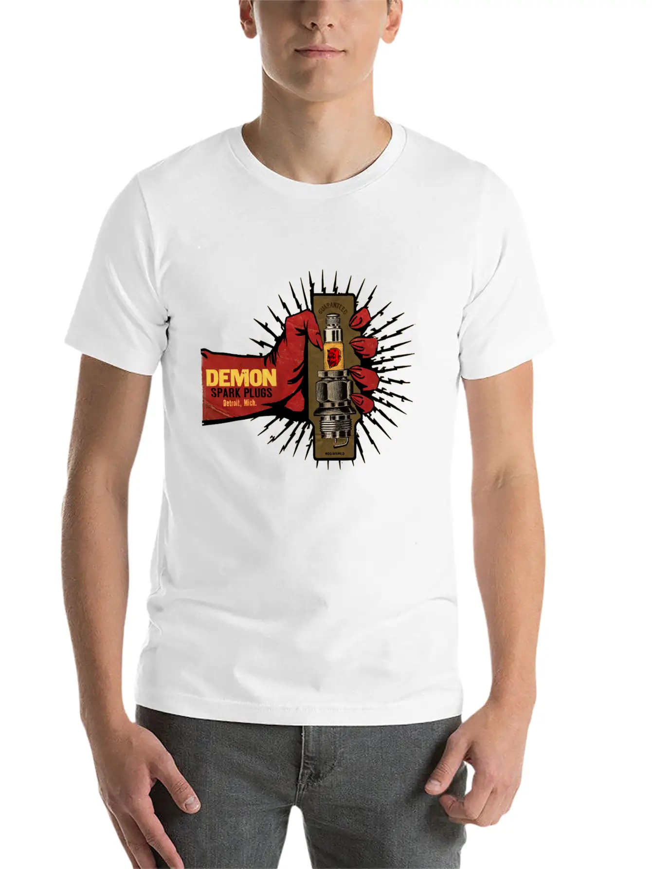 Vintage Spark Plug Ad Basic Graphic T-Shirt – Daily Comfort In Soft Cotton