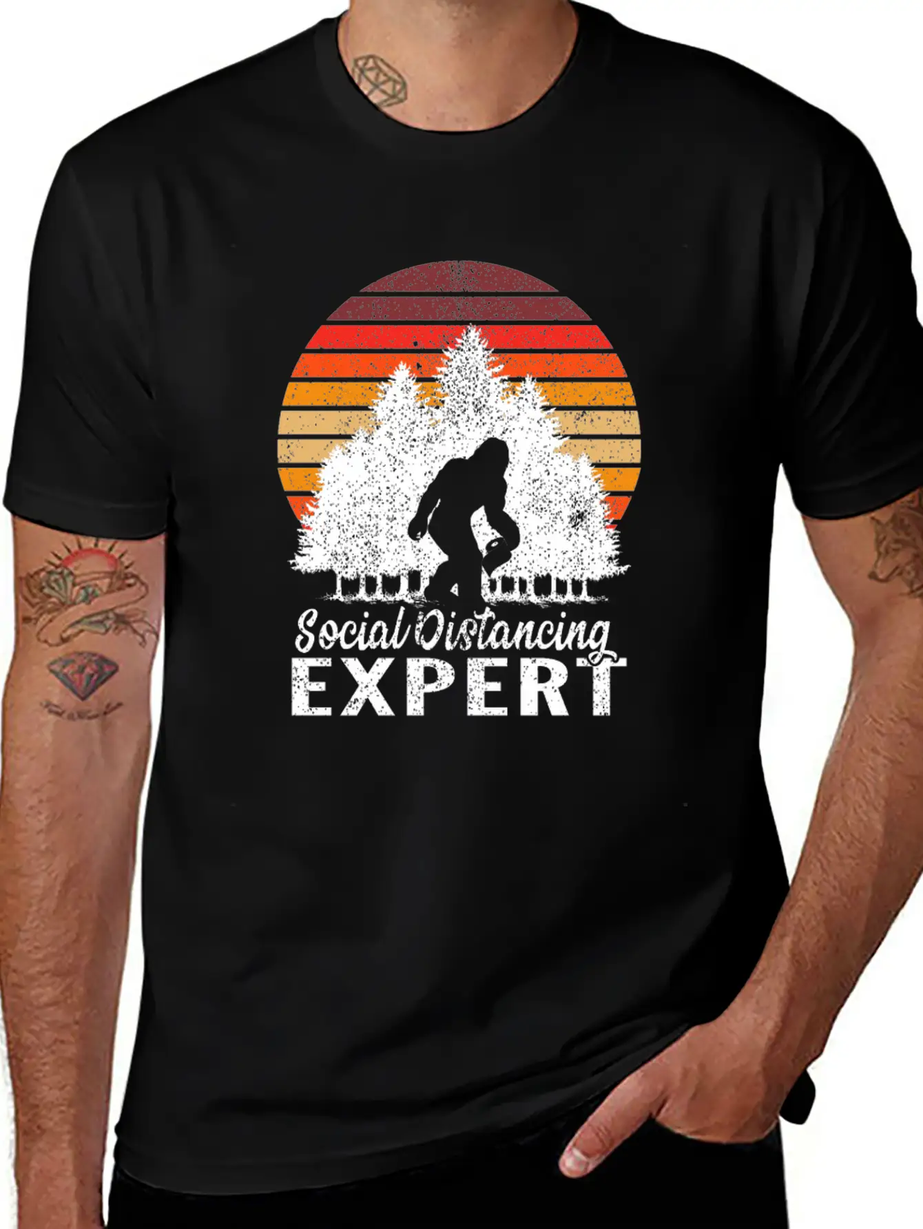 Vintage Sunrise Retro Sunset Bigfoot Social Classic Fit Graphic Tee For Daily Comfort – Unisex Cotton Shirt