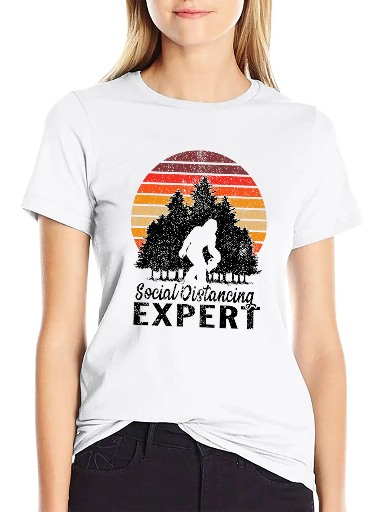 Vintage Sunrise Retro Sunset Bigfoot Social Classic Fit Graphic Tee For Daily Comfort – Unisex Cotton Shirt