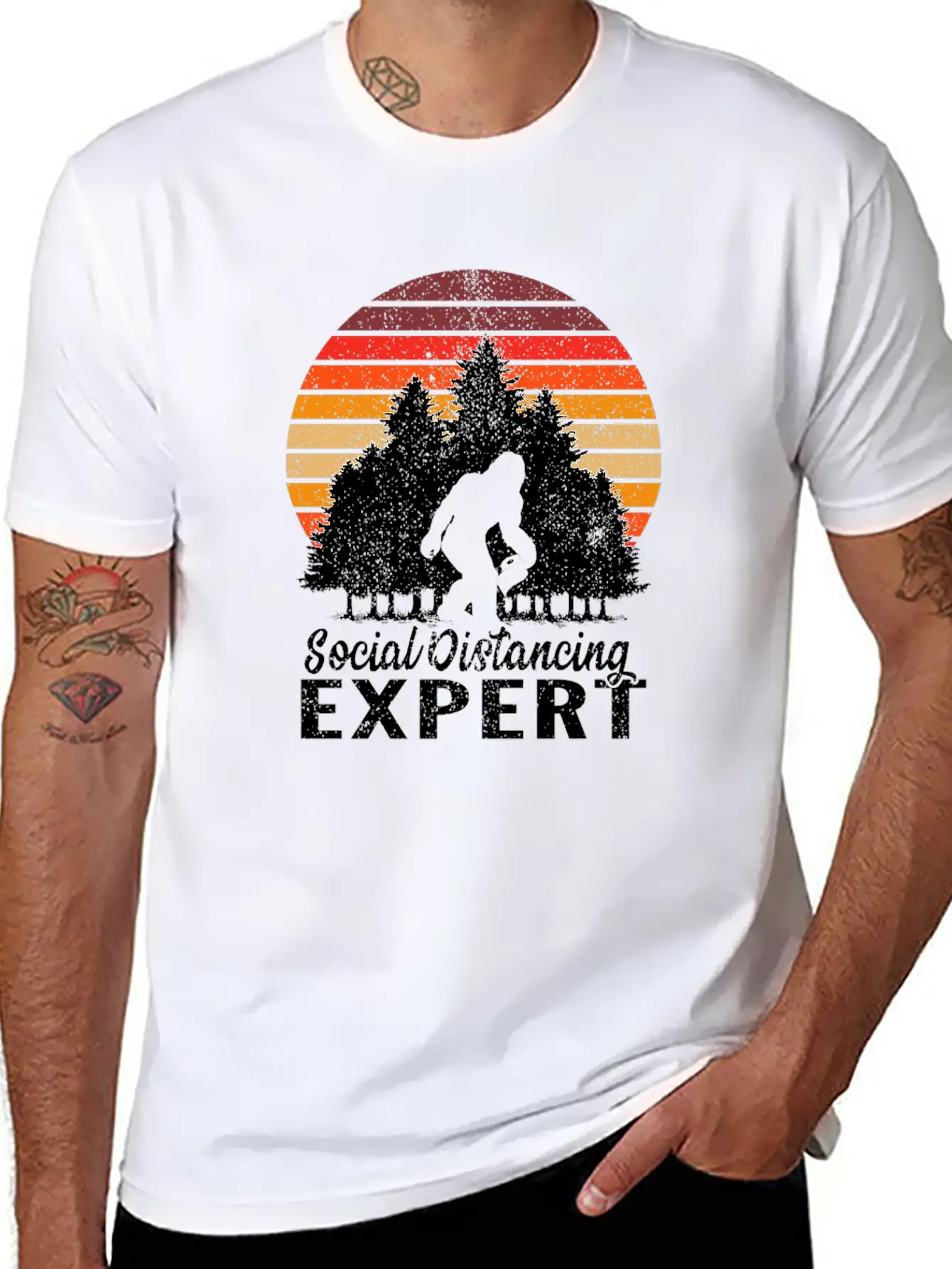 Vintage Sunrise Retro Sunset Bigfoot Social Classic Fit Graphic Tee For Daily Comfort – Unisex Cotton Shirt