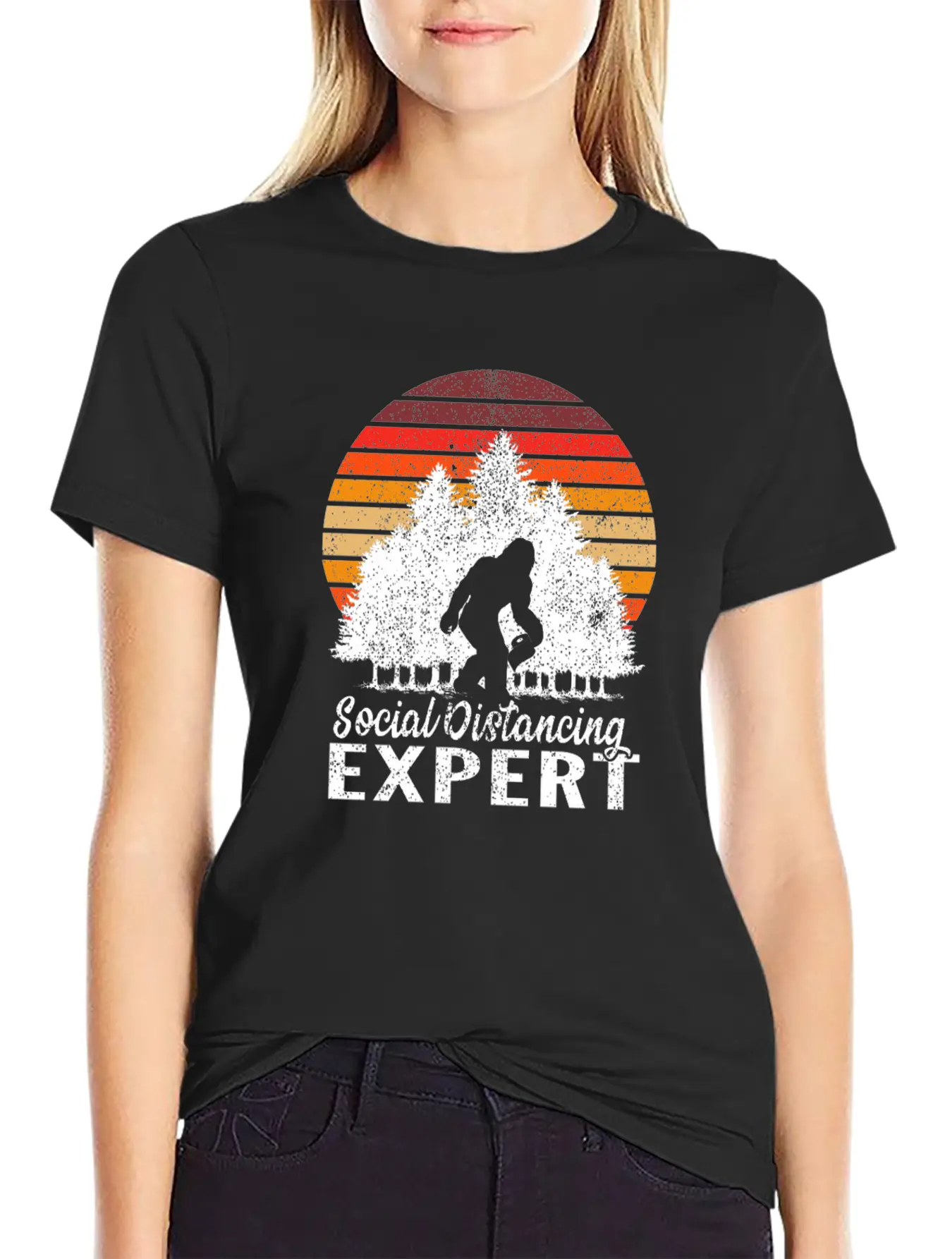 Vintage Sunrise Retro Sunset Bigfoot Social Classic Fit Graphic Tee For Daily Comfort – Unisex Cotton Shirt