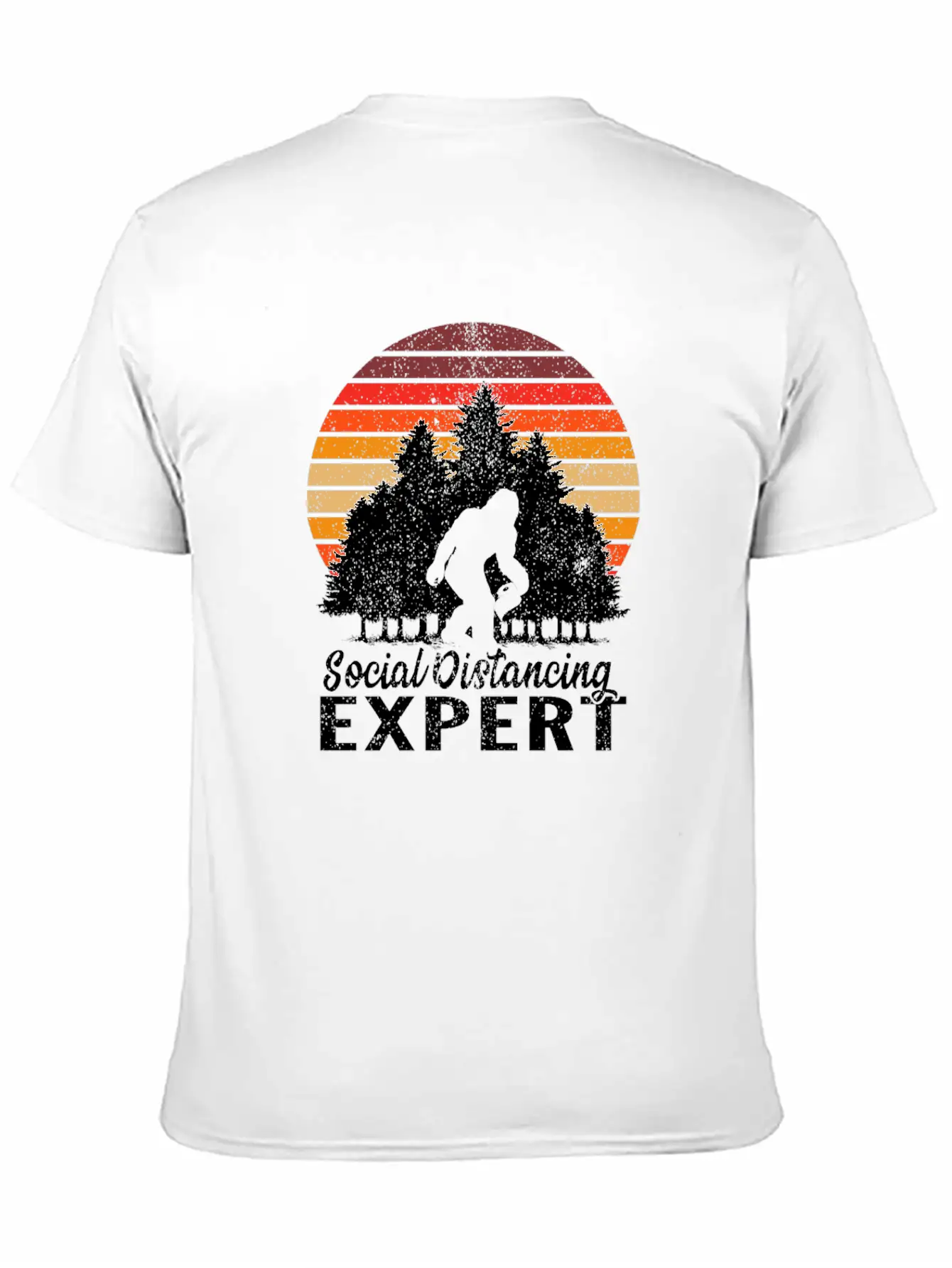 Vintage Sunrise Retro Sunset Bigfoot Social Lightweight Cotton T-Shirt – Daily Comfort Graphic Shirt