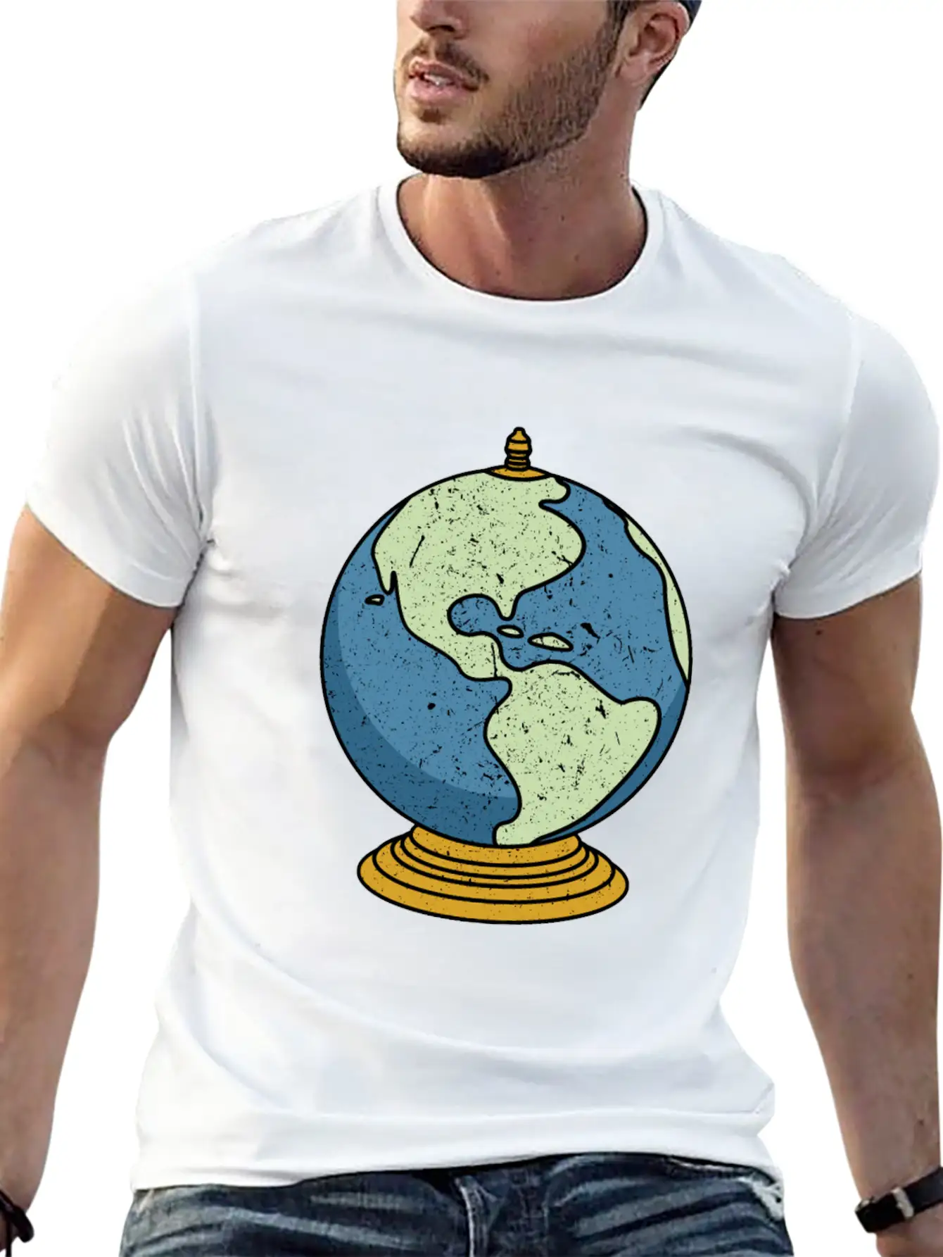 Vintage Tabletop Desk Globe Unisex Casual T-Shirt ��� Clean Design For Daily Comfort