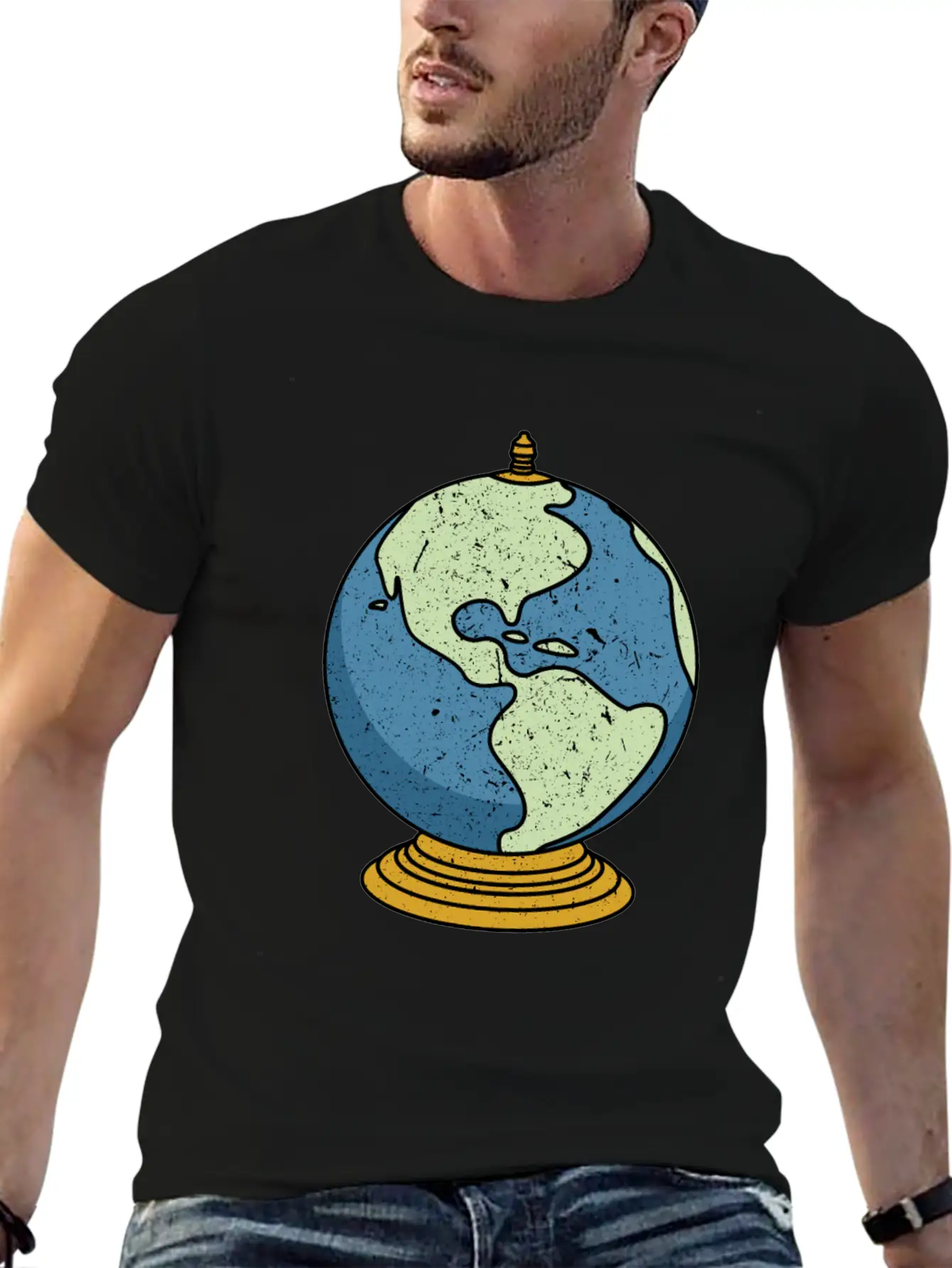 Vintage Tabletop Desk Globe Unisex Casual T-Shirt ��� Clean Design For Daily Comfort