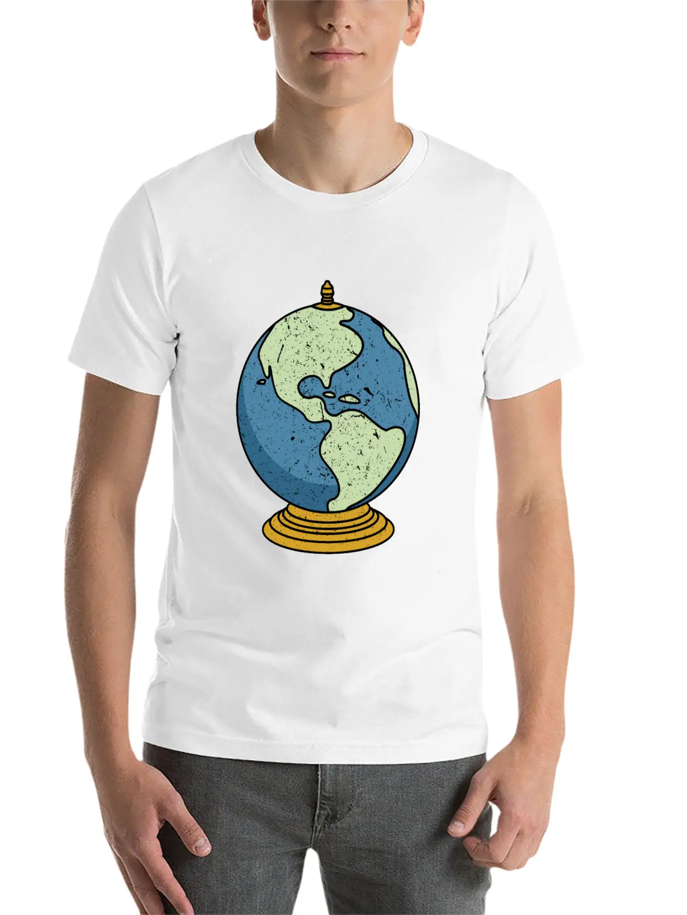 Vintage Tabletop Desk Globe Unisex Casual T-Shirt ��� Clean Design For Daily Comfort