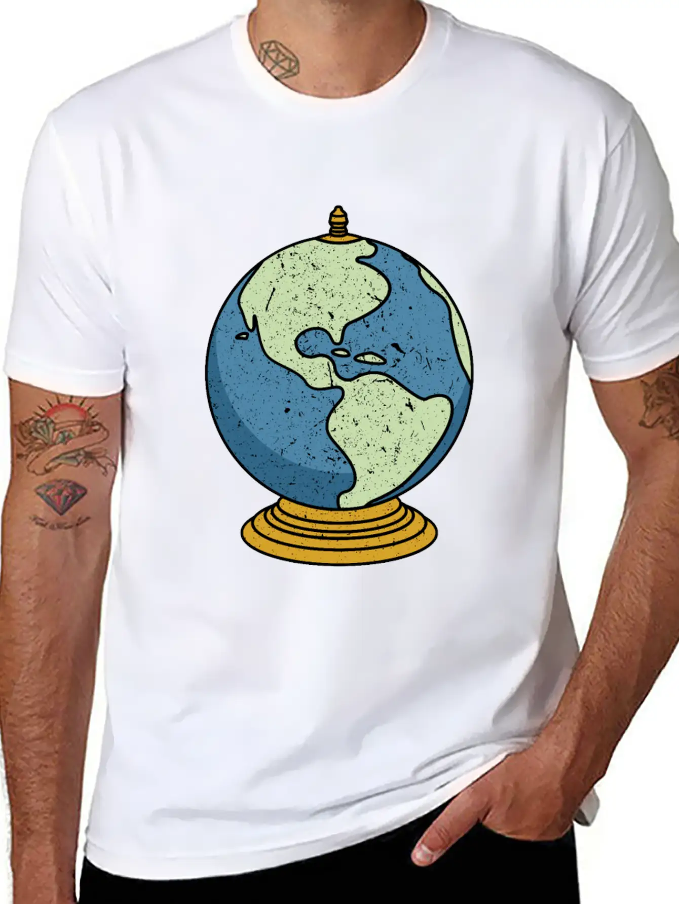 Vintage Tabletop Desk Globe Unisex Casual T-Shirt ��� Clean Design For Daily Comfort