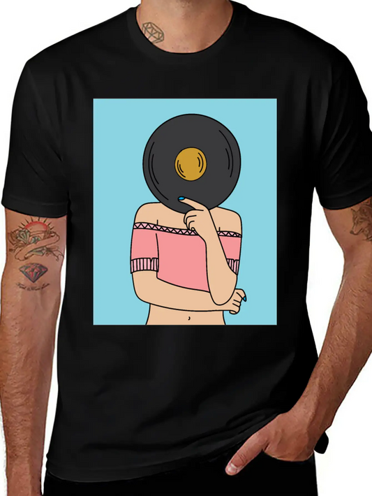 Vintage Vinyl Plates Of Records Unisex Casual T-Shirt – Clean Design For Daily Comfort