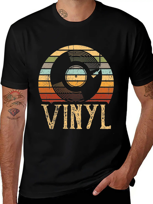 Vintage Vinyl Record Turntable Gift Lightweight Cotton T-Shirt – Daily Comfort Graphic Shirt