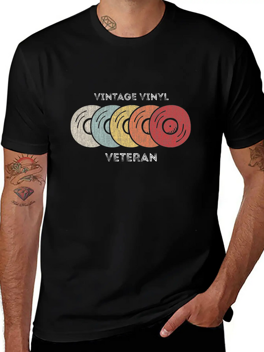 Vintage Vinyl Veteran LP Record Player Vinyl Lover Unisex Casual T-Shirt – Clean Design For Daily Comfort