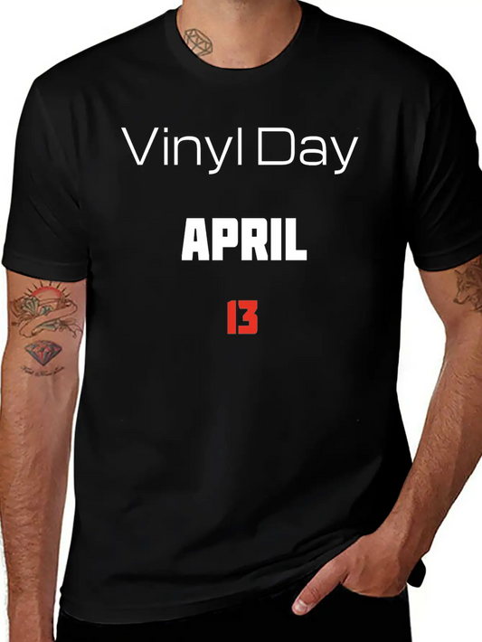 Vinyl Day April 13 Lightweight Cotton T-Shirt – Daily Comfort Graphic Shirt